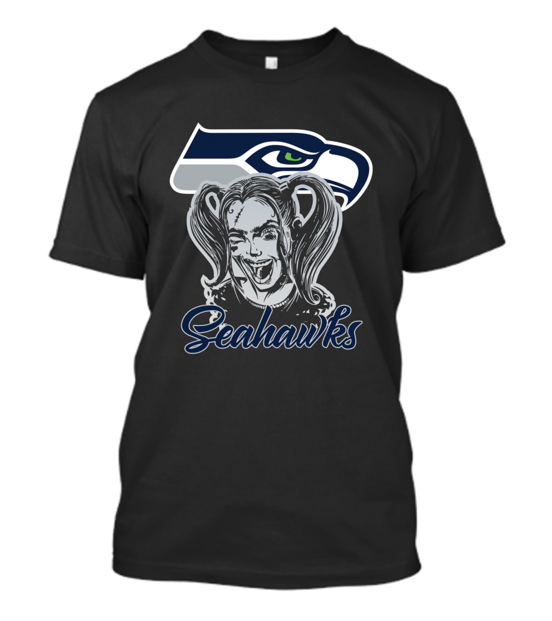 Harley Quinn And Seattle Seahawks Enthusiasts T-Shirt