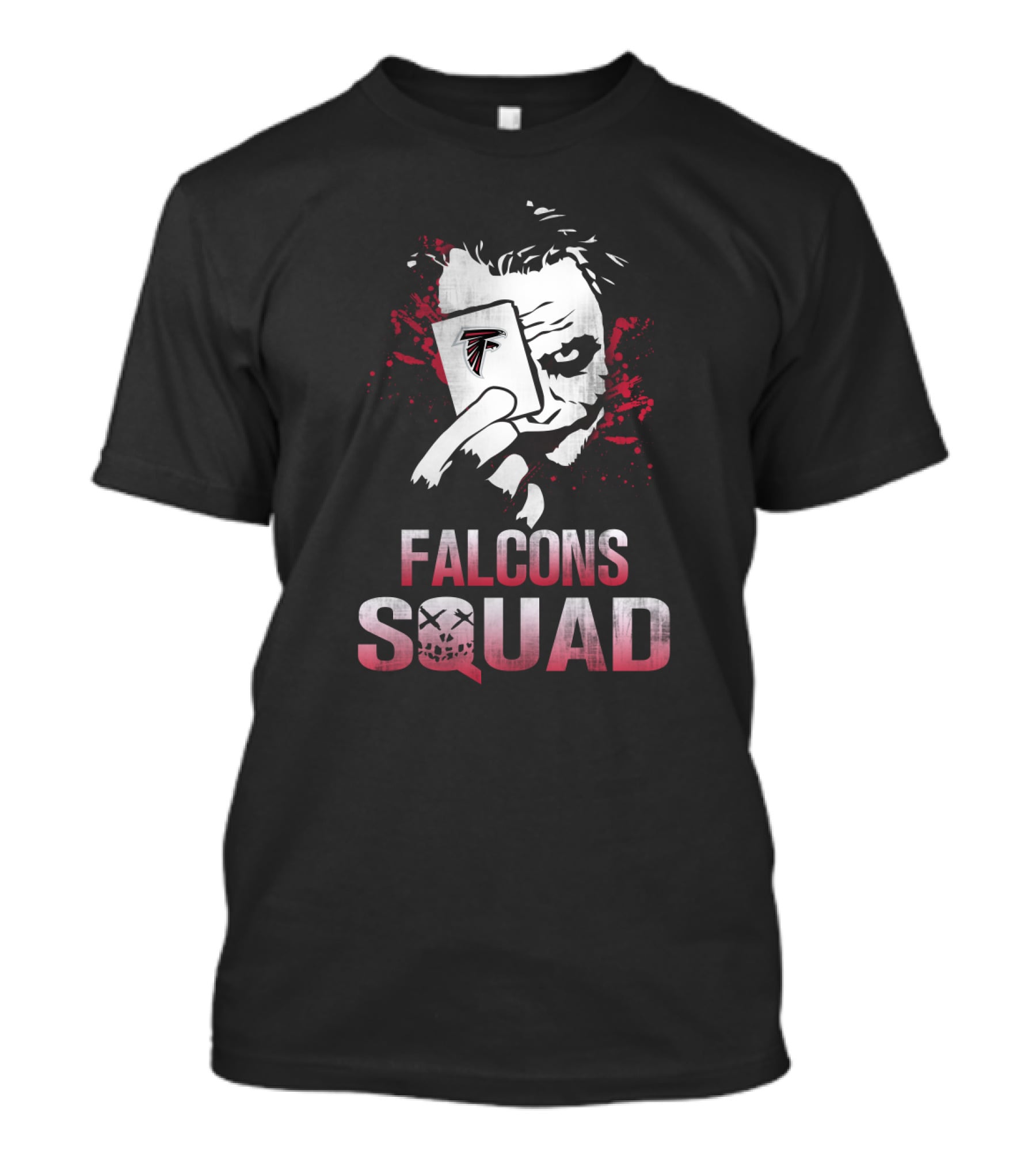 Joker Holding Atlanta Falcons Card With Falcons Squad T-Shirt