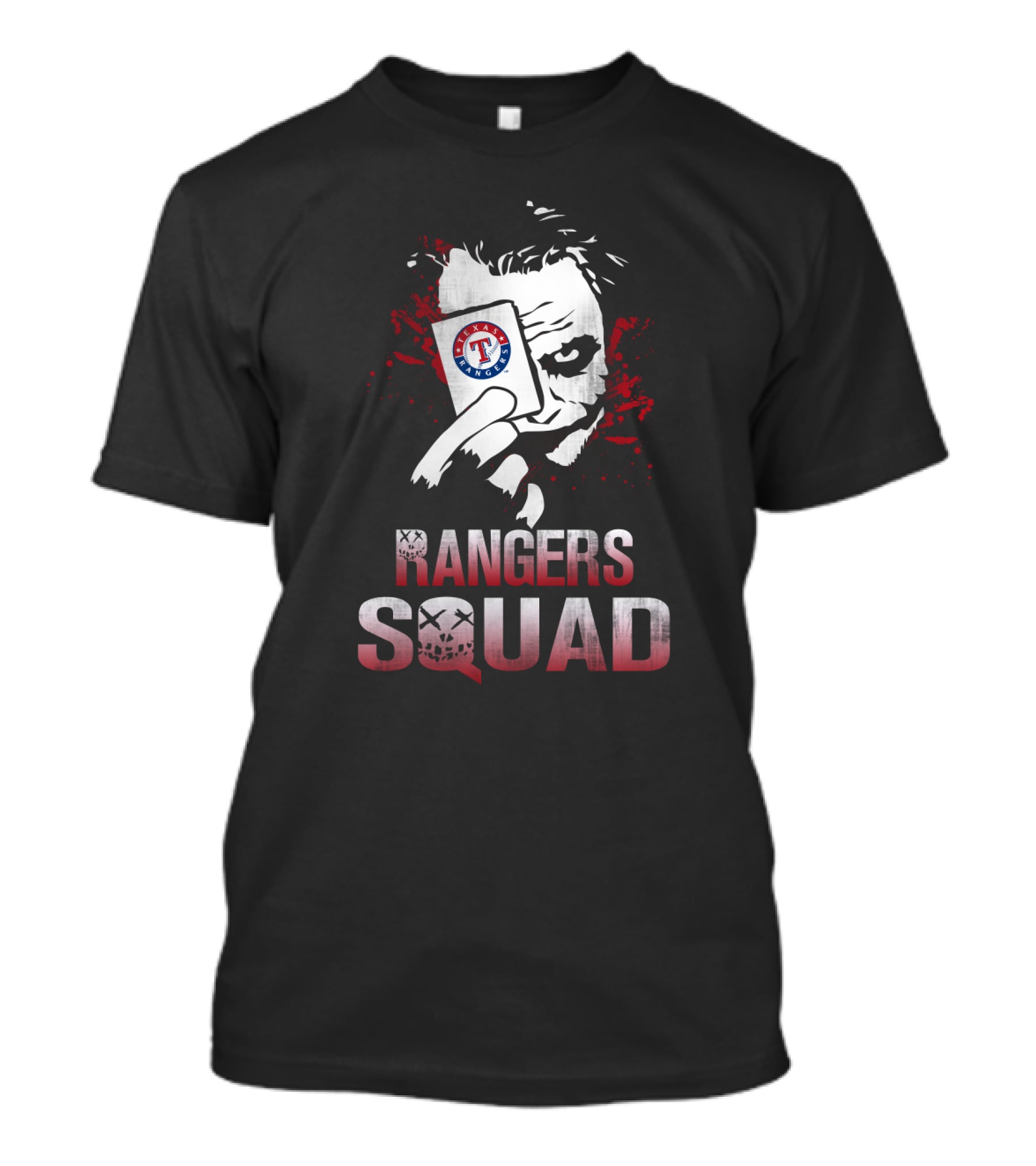 Rangers Squad Joker Texas Rangers Logo Card Face T-Shirt