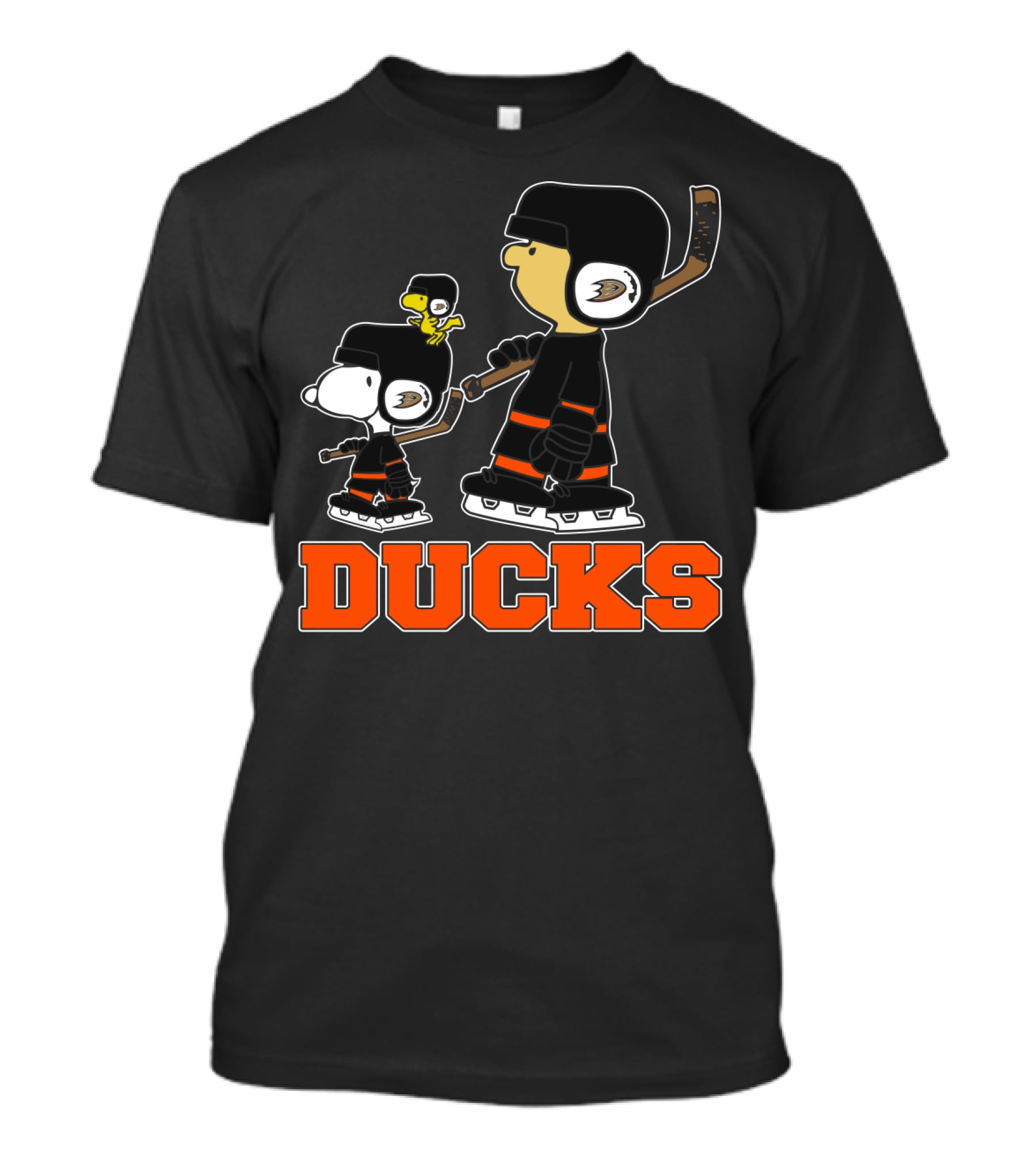 Snoopy Woodstock And Anaheim Ducks Hockey Team Fans T-Shirt