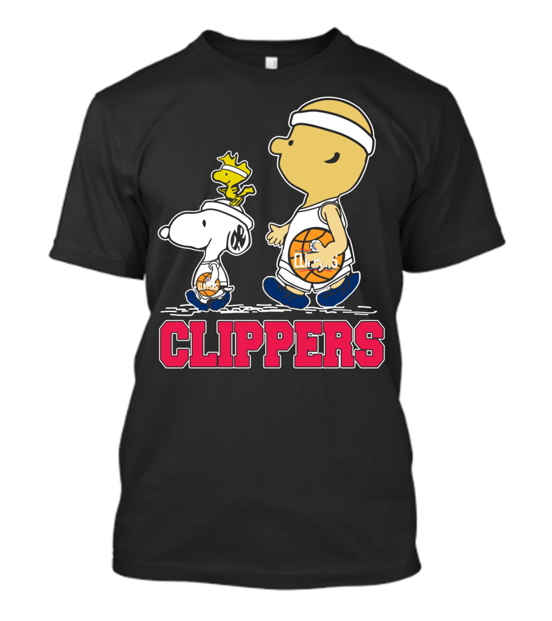 Snoopy And Woodstock Basketball With La Clippers Fans T-Shirt