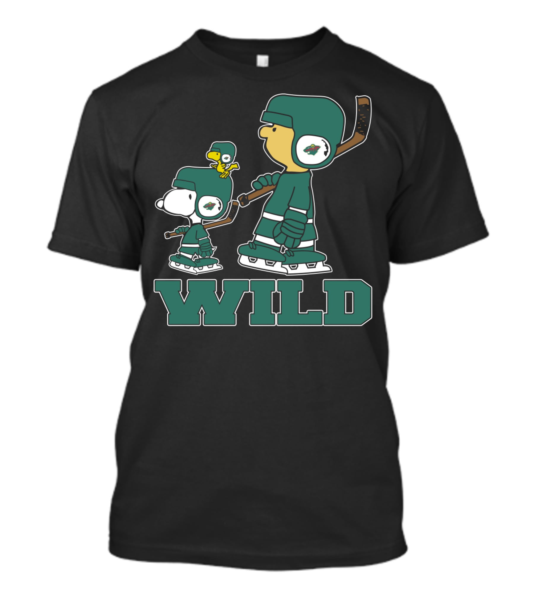 Snoopy And Woodstock Minnesota Wild Hockey Fans T-Shirt