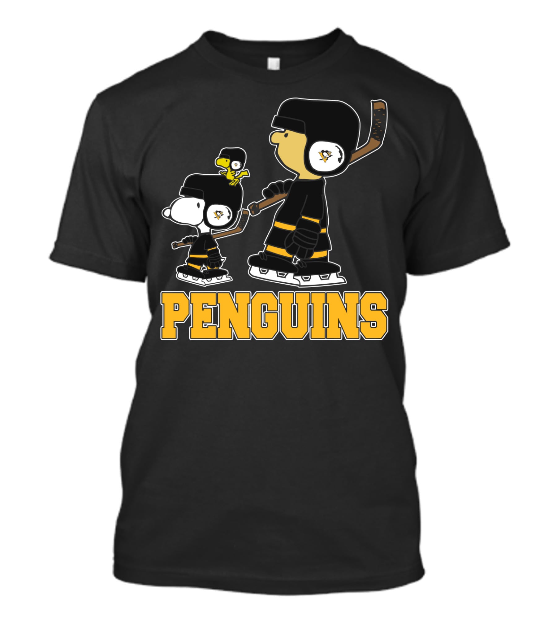 Snoopy And Woodstock With Pittsburgh Penguins Hockey Gear T-Shirt