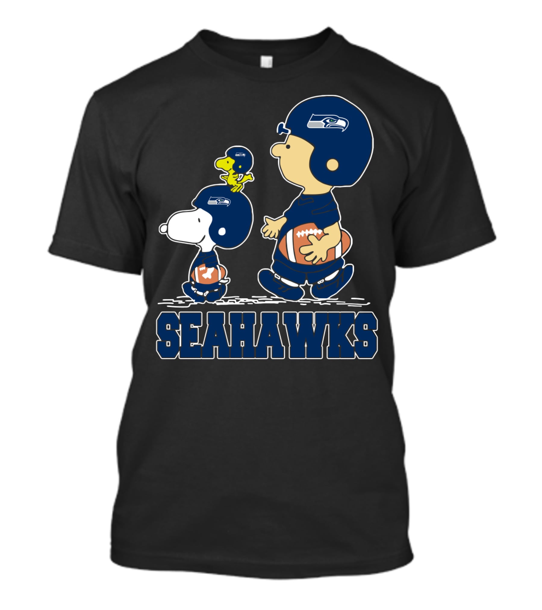 Snoopy Seattle Seahawks Football Fans Peanuts Characters T-Shirt