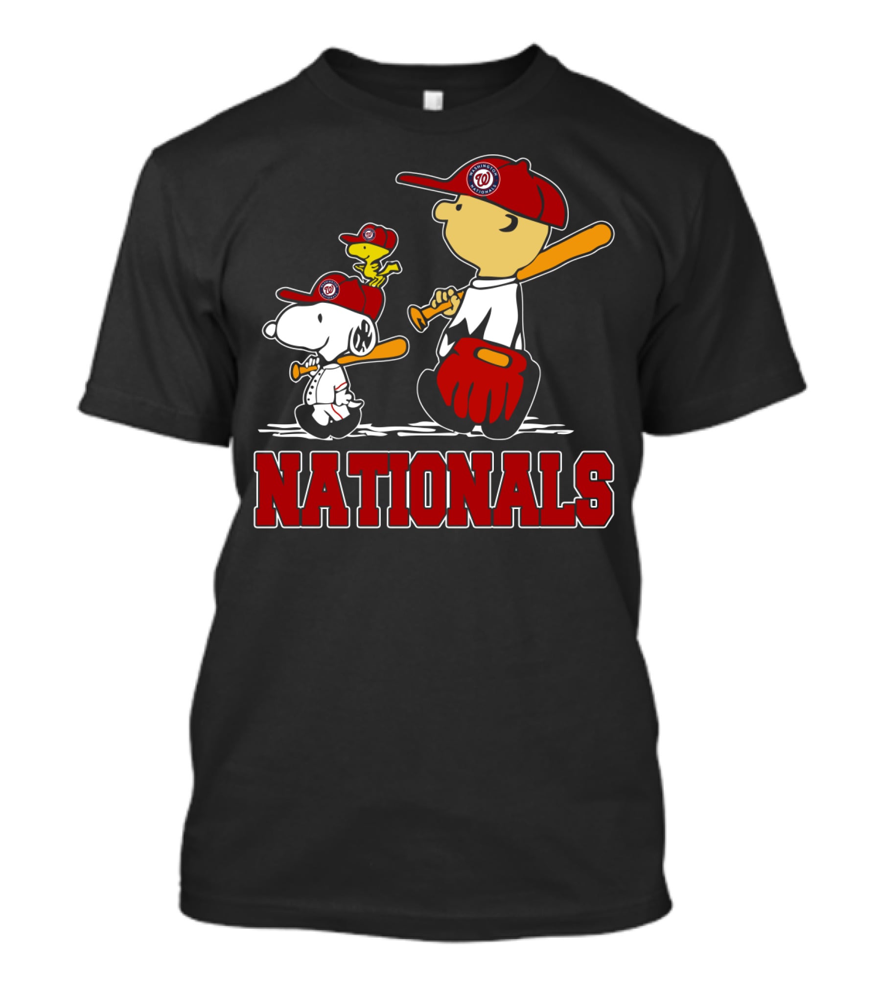 Snoopy And Peanuts Characters With Washington Nationals Baseball Fans T-Shirt