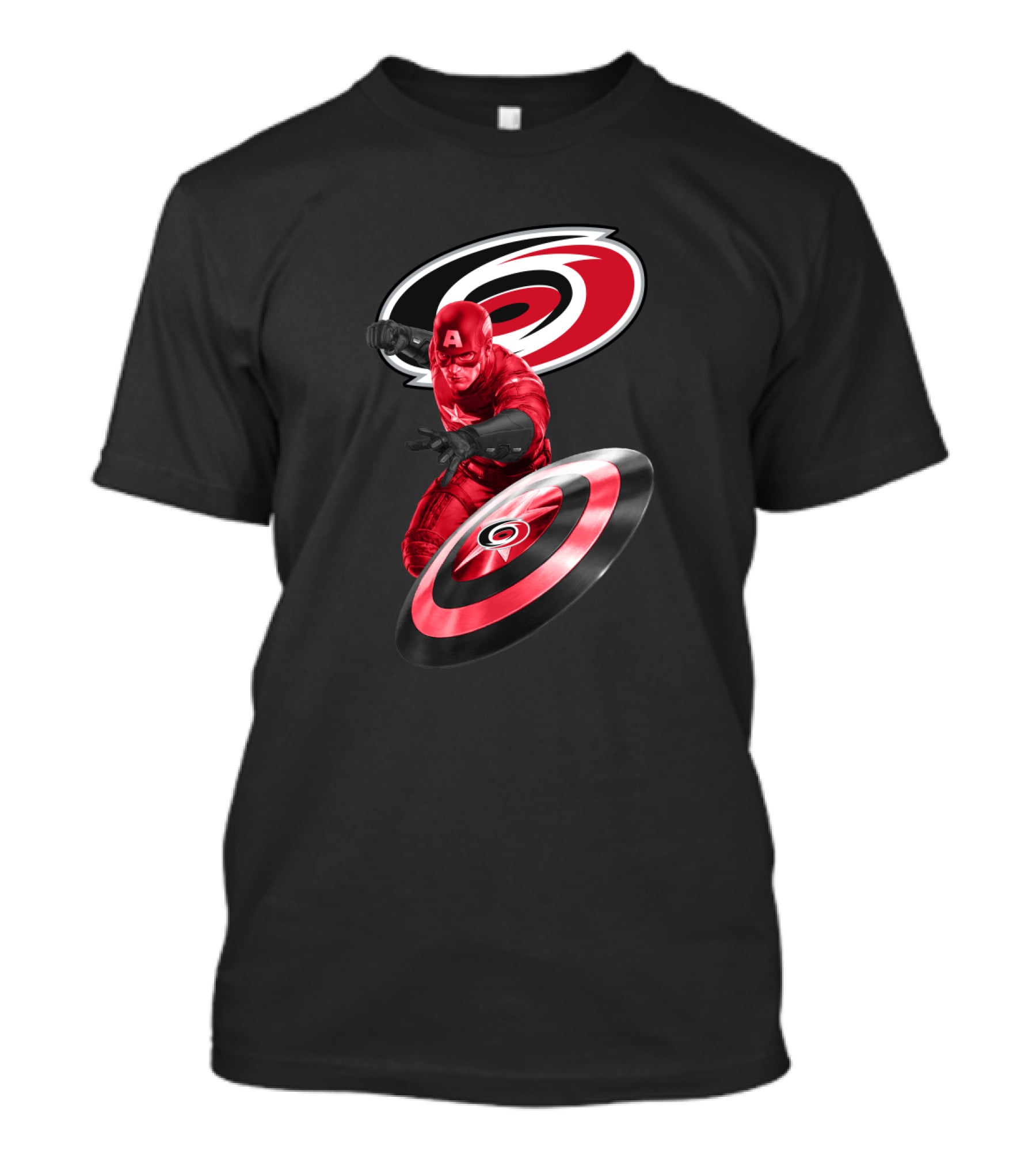 Carolina Hurricanes Captain America Crossover With Iconic Shield T-Shirt