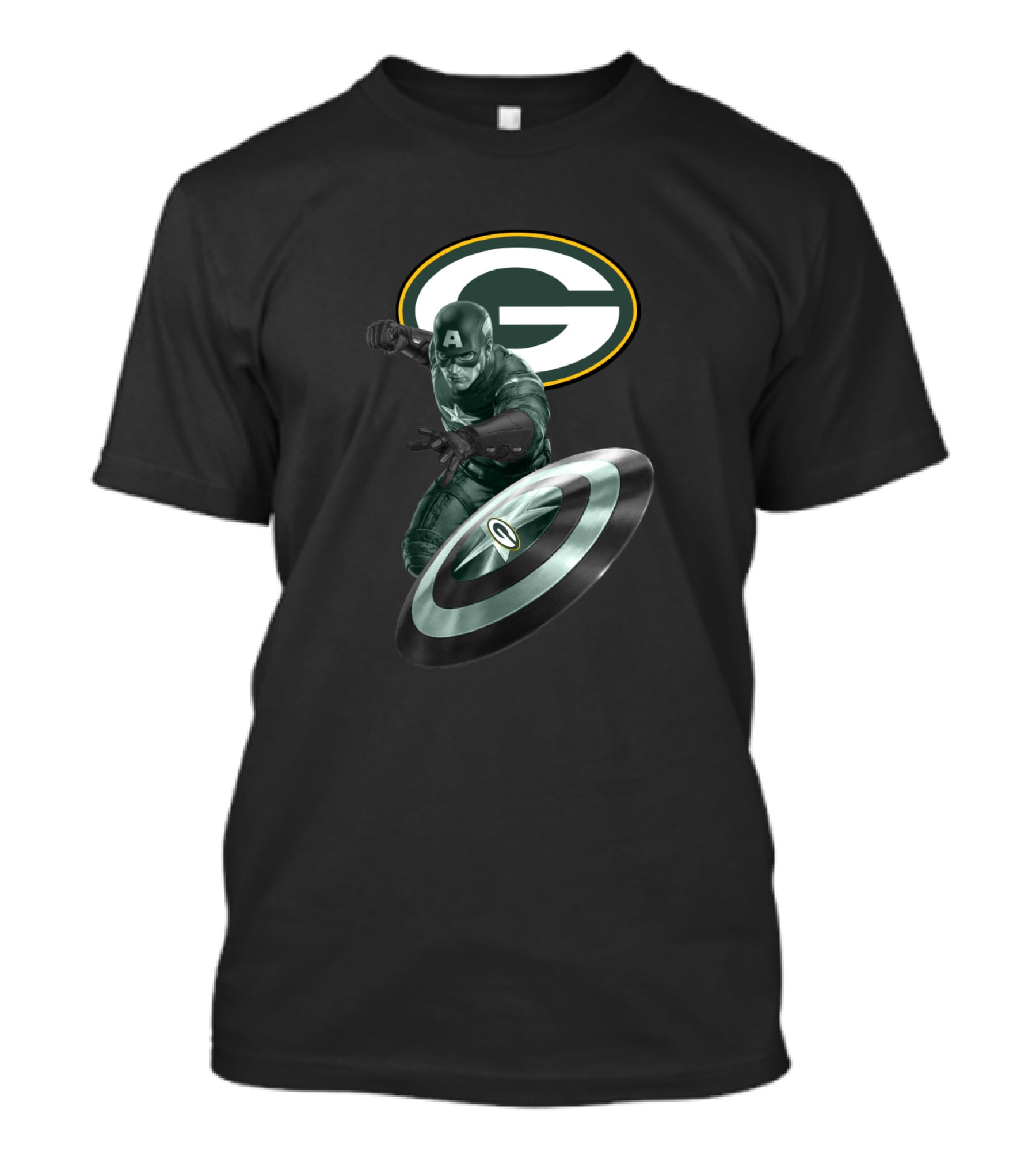 Green Bay Packers Captain America Shield T-Shirt