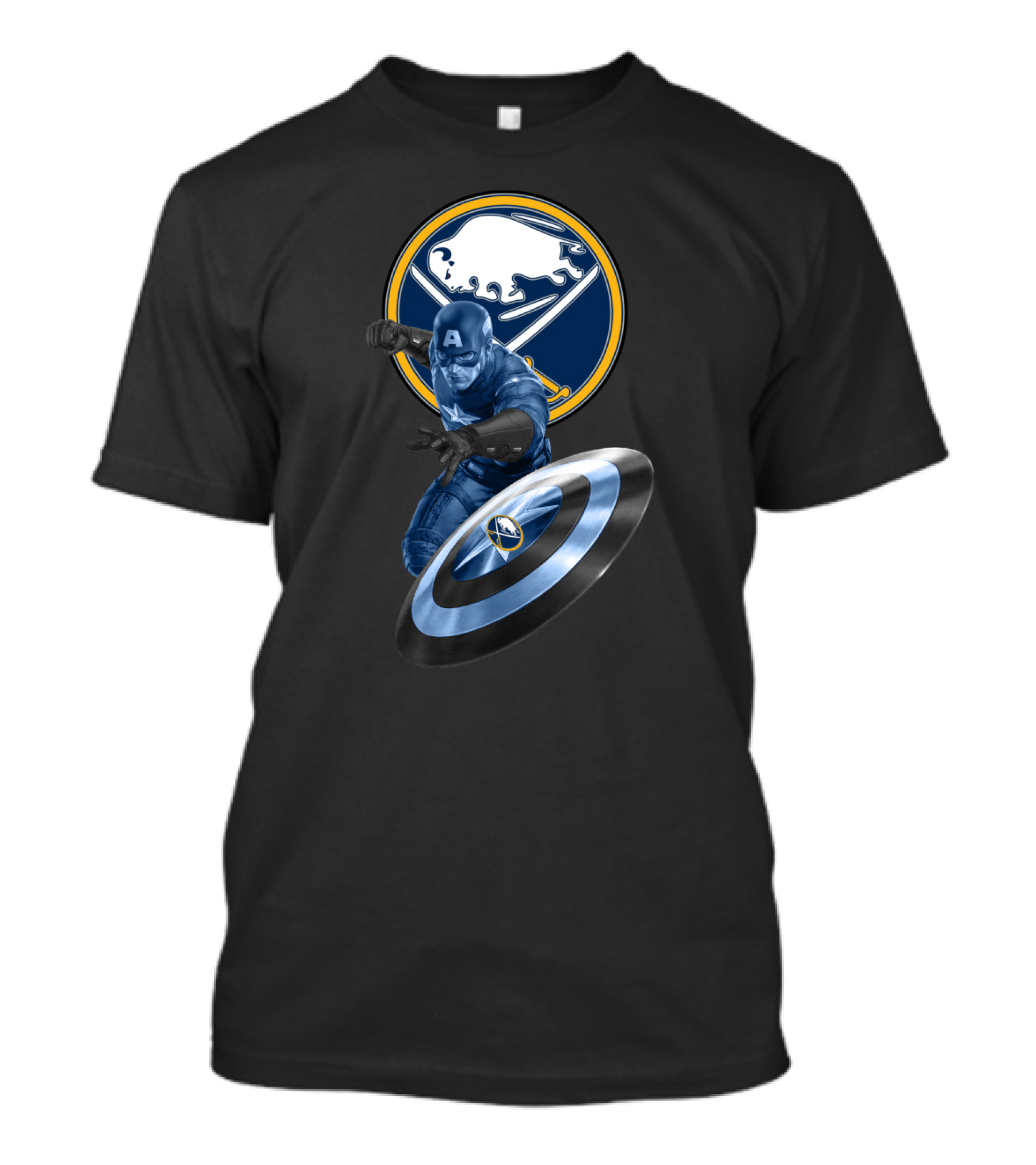 Buffalo Sabres Captain America Mashup Fan Gear Sports Merchandise T-Shirt