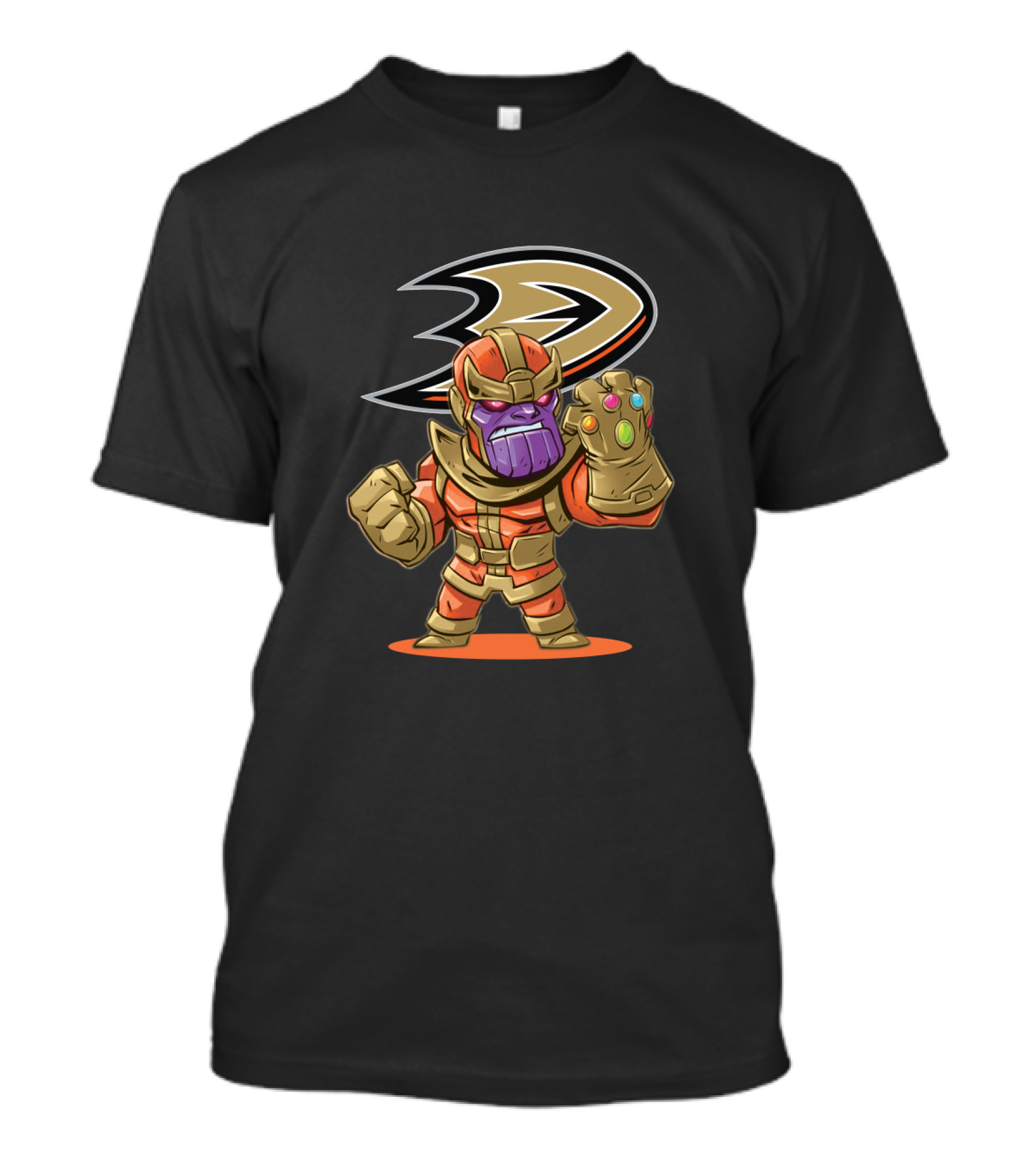 Thanos Anaheim Ducks Avengers Infinity Gauntlet Cartoon Style Character T-Shirt