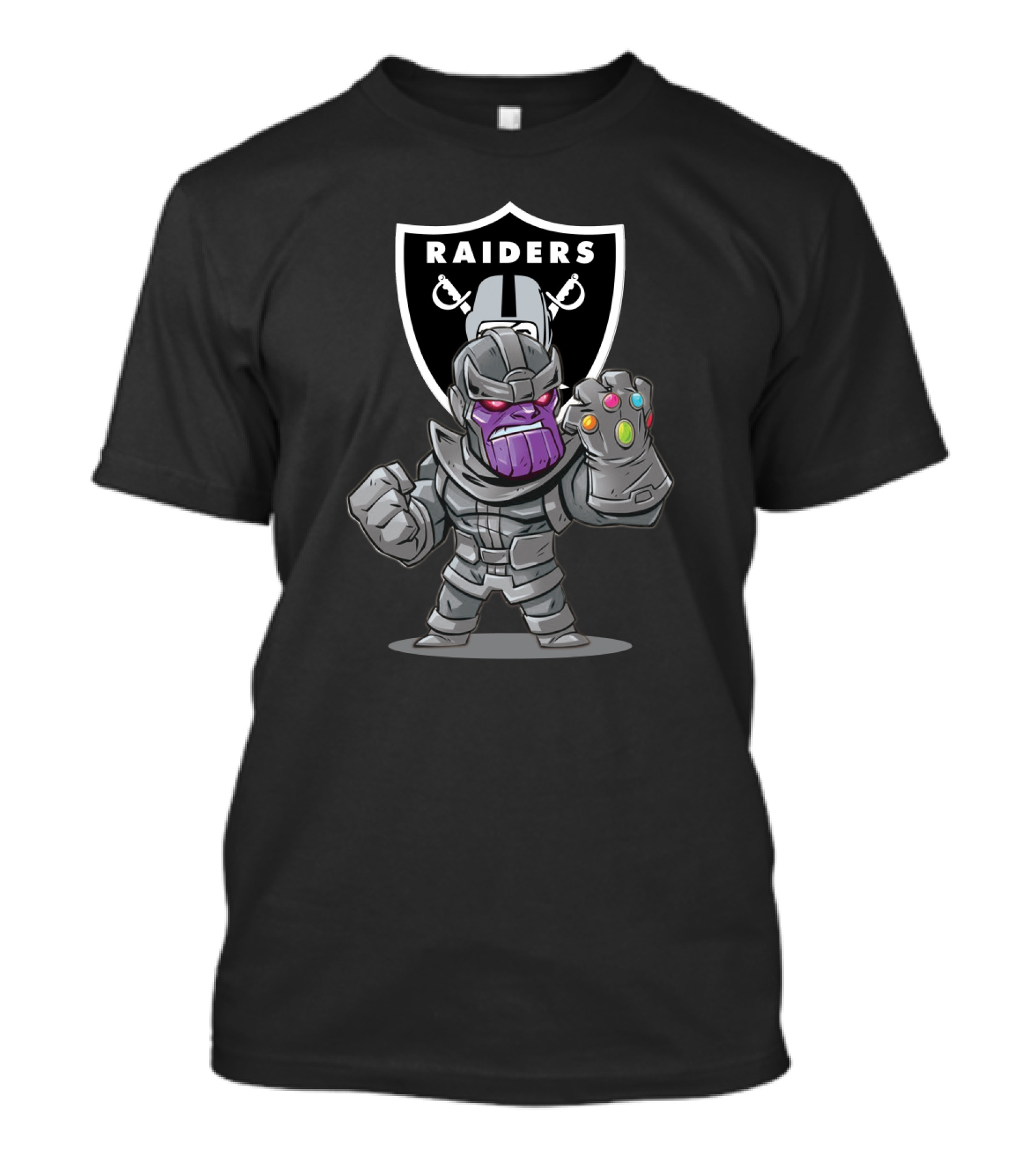 Raiders Thanos Crossover With Infinity Gauntlet And Nfl T-Shirt
