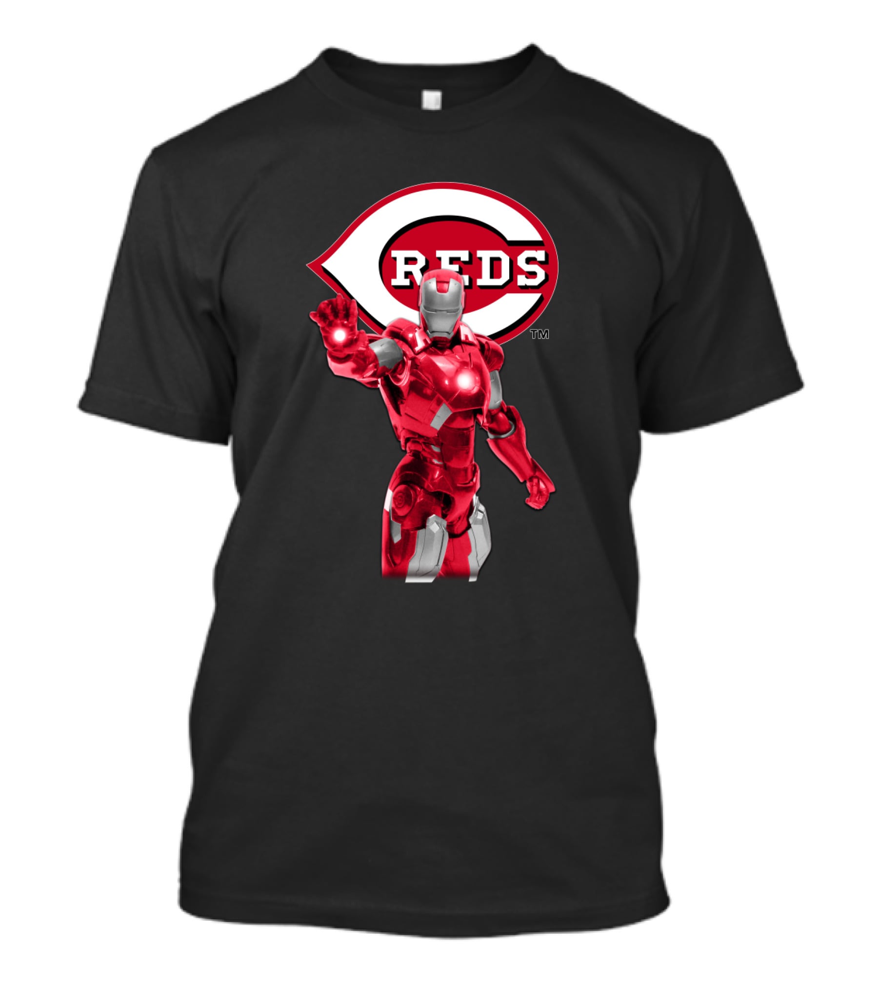 Iron Man Cincinnati Reds Collaboration Mascot Concept Marvel Baseball T-Shirt