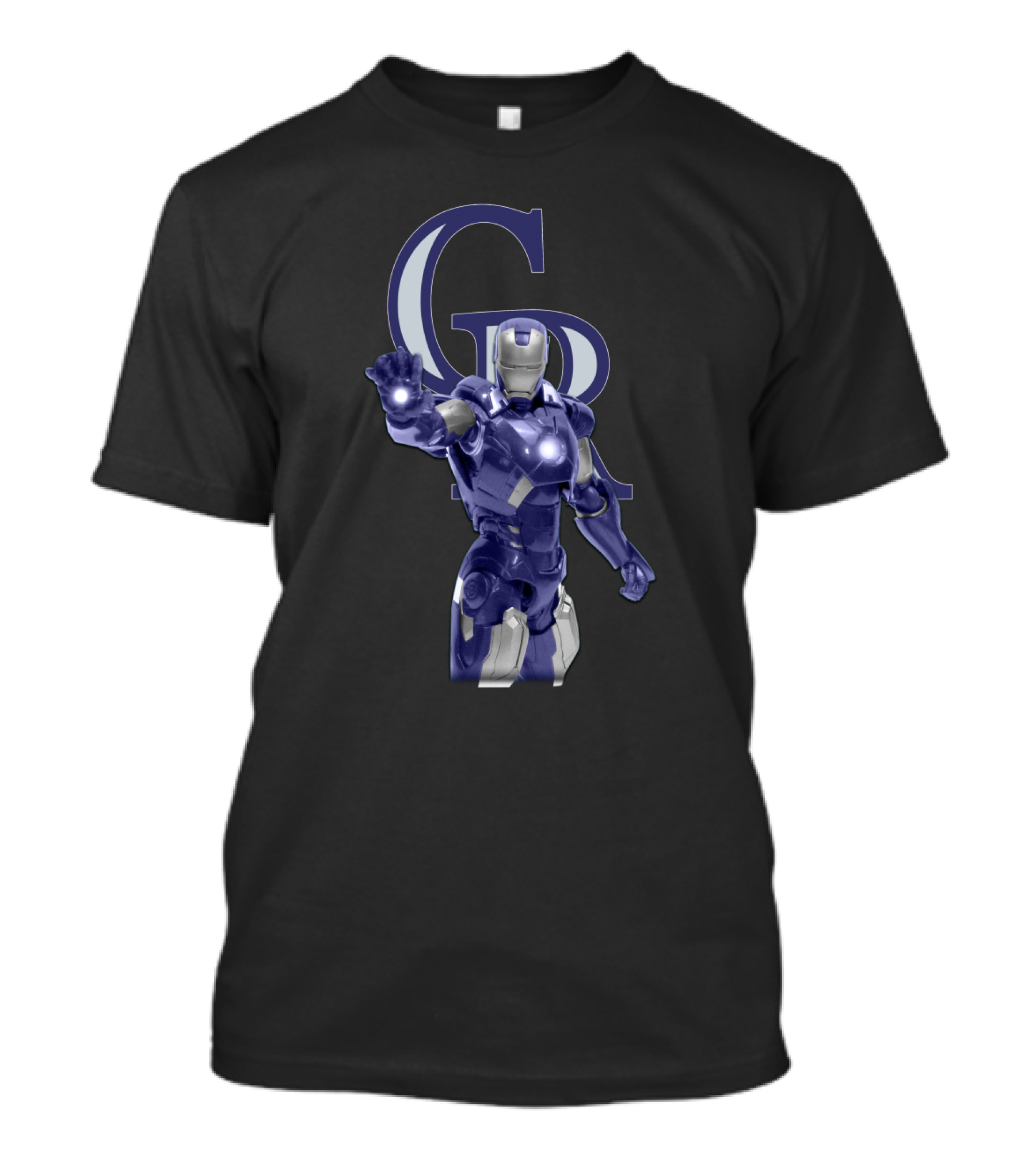 Iron Man In Colorado Rockies Colors With Team T-Shirt