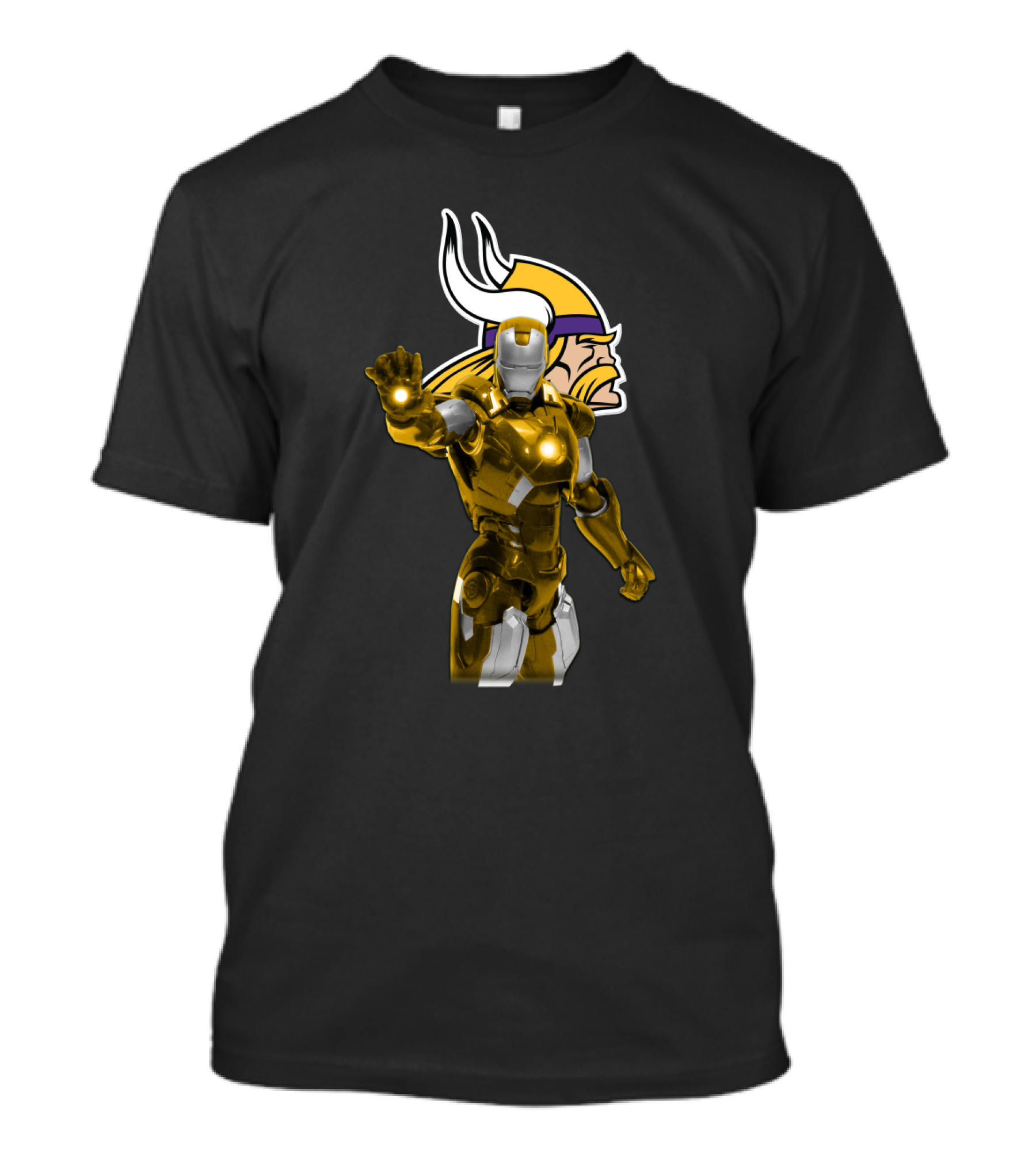 Iron Man Meets Minnesota Vikings Enthusiast Crossover T-Shirt