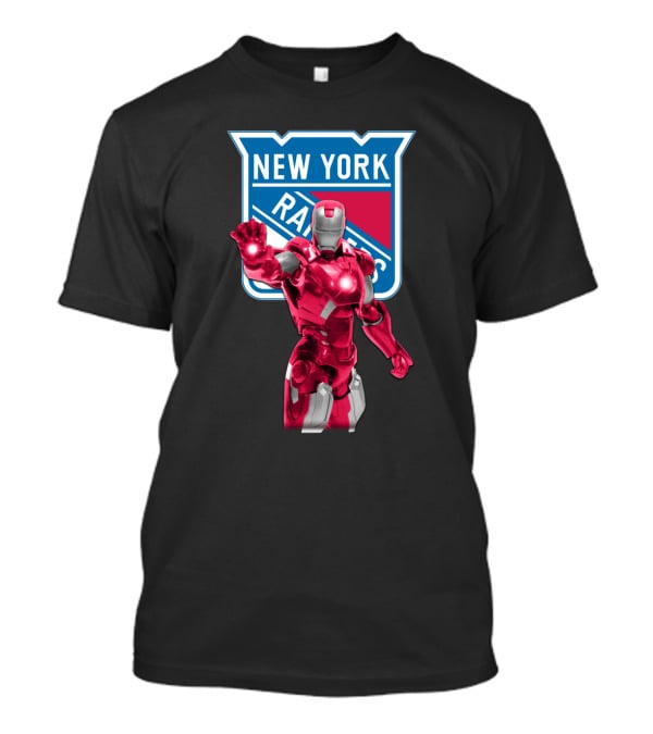 Iron Man Marvel New York Rangers Crossover With Iconic Hockey T-Shirt