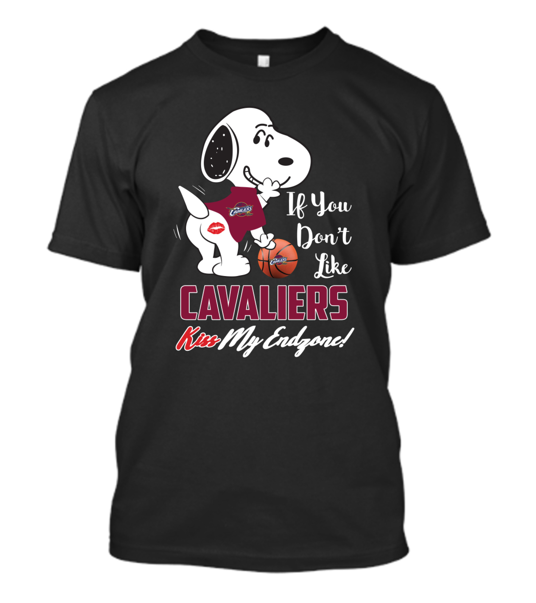 Snoopy Cleveland Cavaliers If You Don't Like Cavaliers Kiss My Endzone T-Shirt