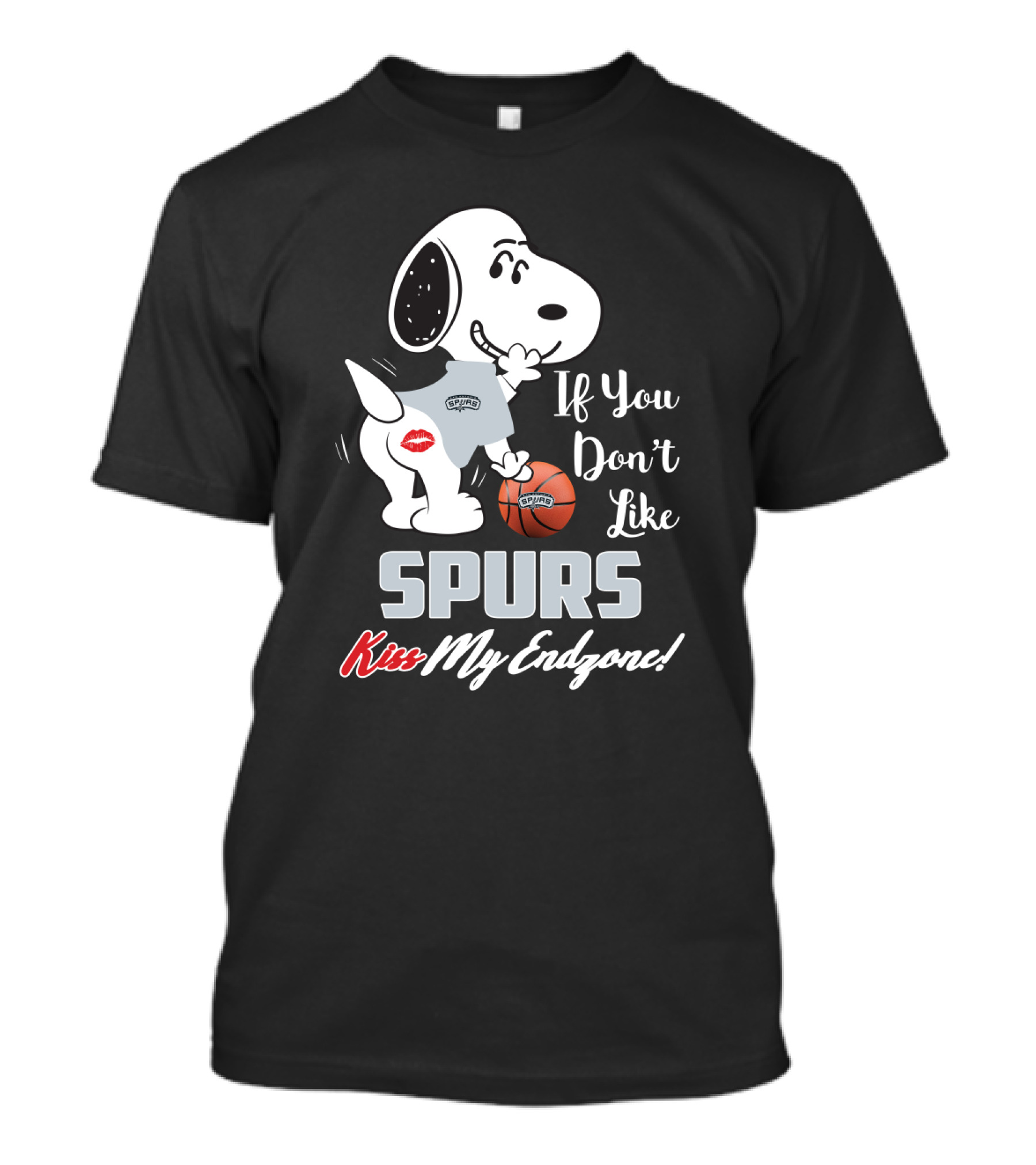 Snoopy If You Don’t Like Spurs Kiss My Endzone San Antonio Spurs Fans T-Shirt