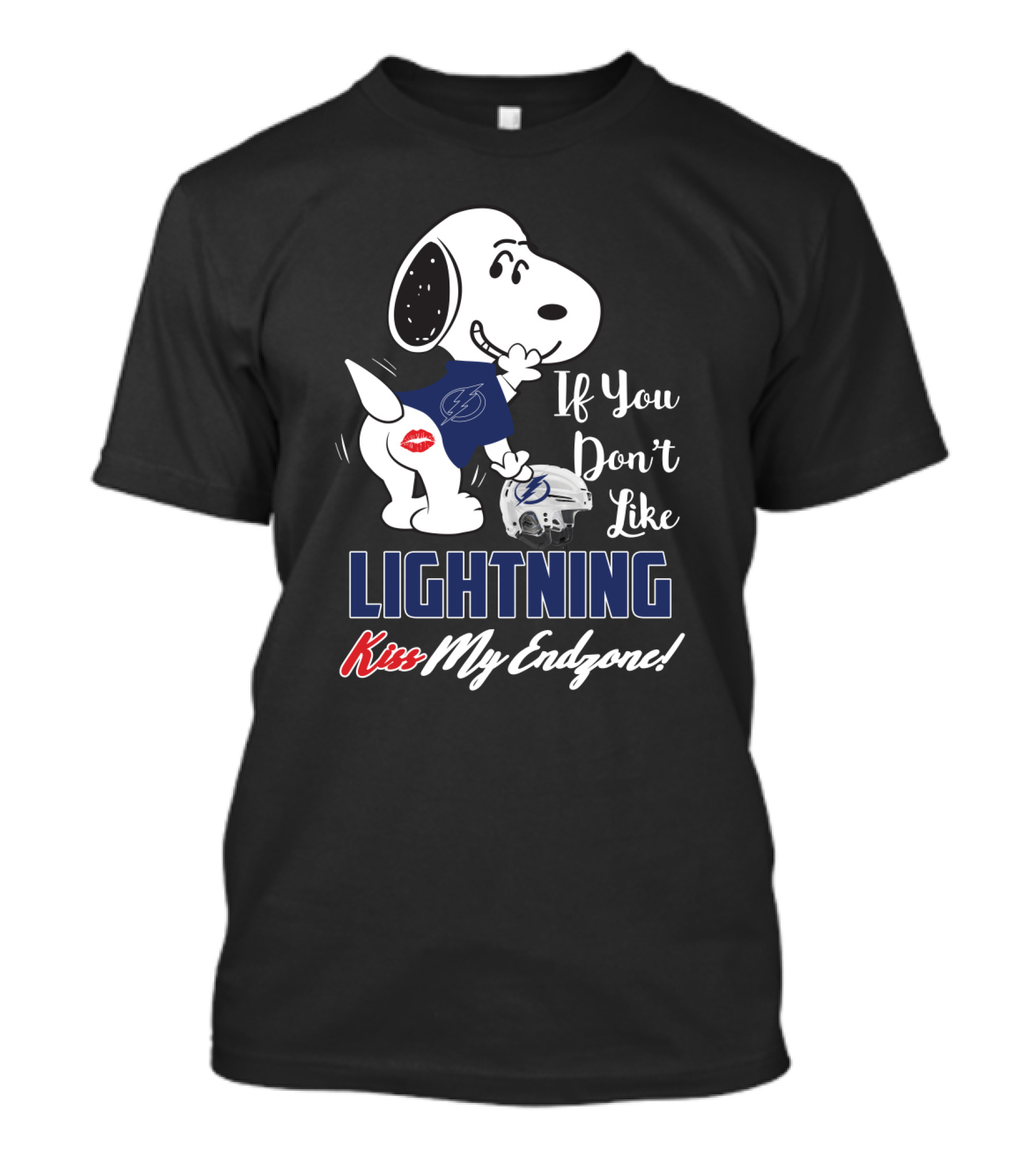 If You Don't Like Lightning Kiss My Endzone Snoopy Tampa Bay Fans T-Shirt