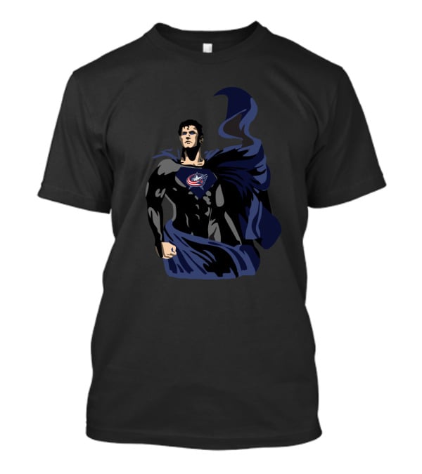 Superman Columbus Blue Jackets Logo Fan T-Shirt