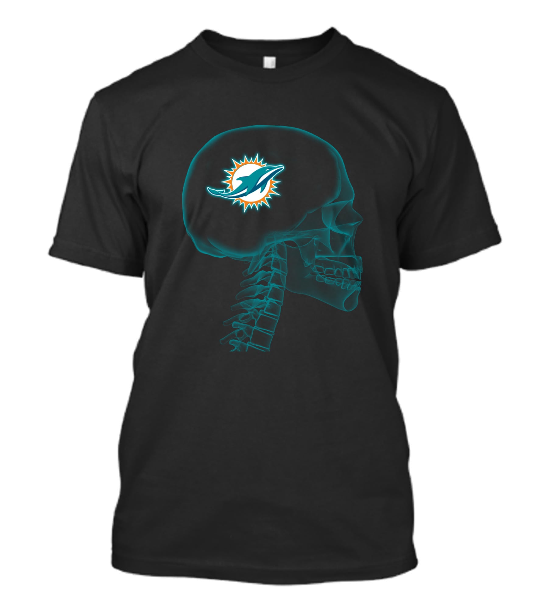 Miami Dolphins Logo Inside X-Ray Halloween Theme T-Shirt