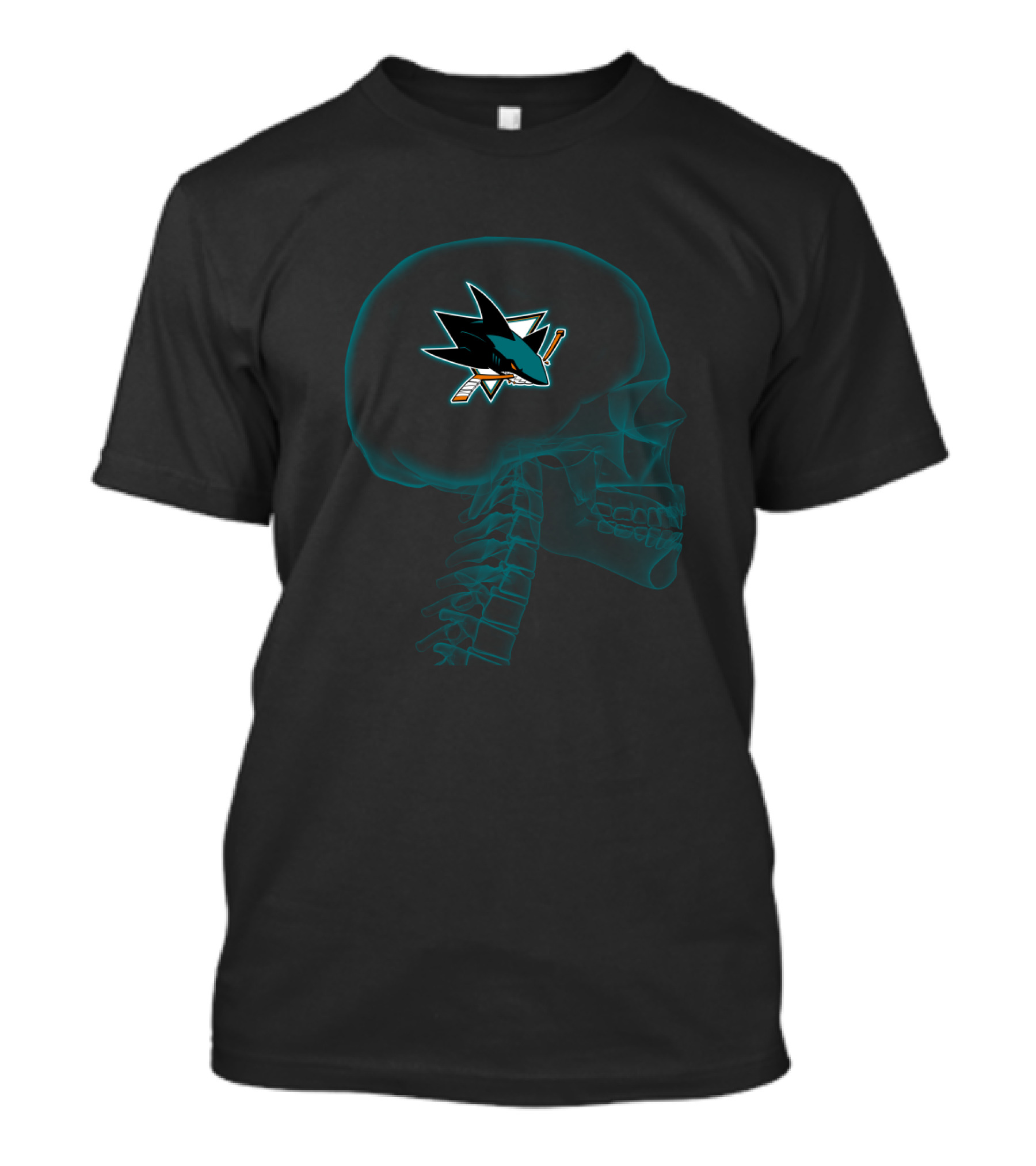 San Jose Sharks Brain Halloween X-Ray T-Shirt