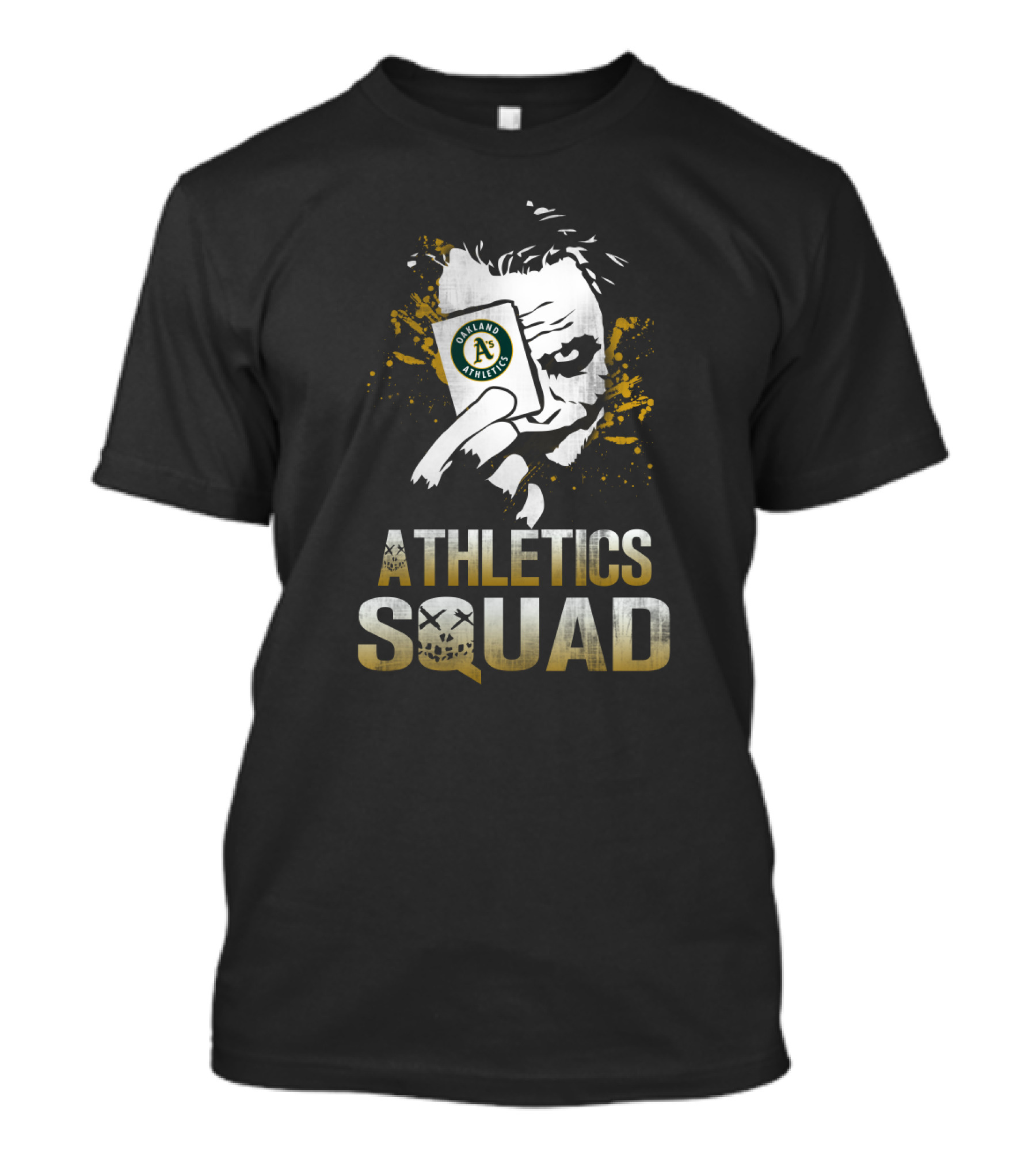 Athletics Squad Joker Holding Oakland Athletics Card T-Shirt