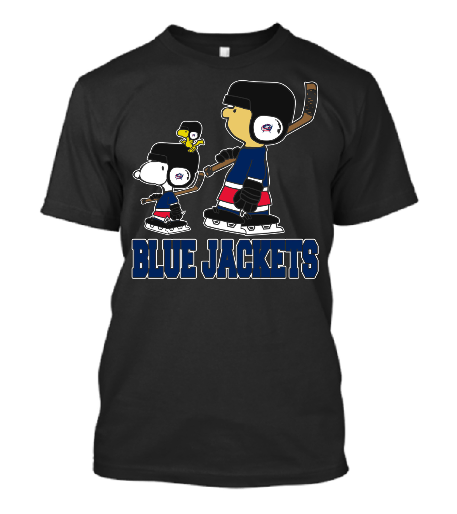 Snoopy And Woodstock With Columbus Blue Jackets Hockey Fans T-Shirt
