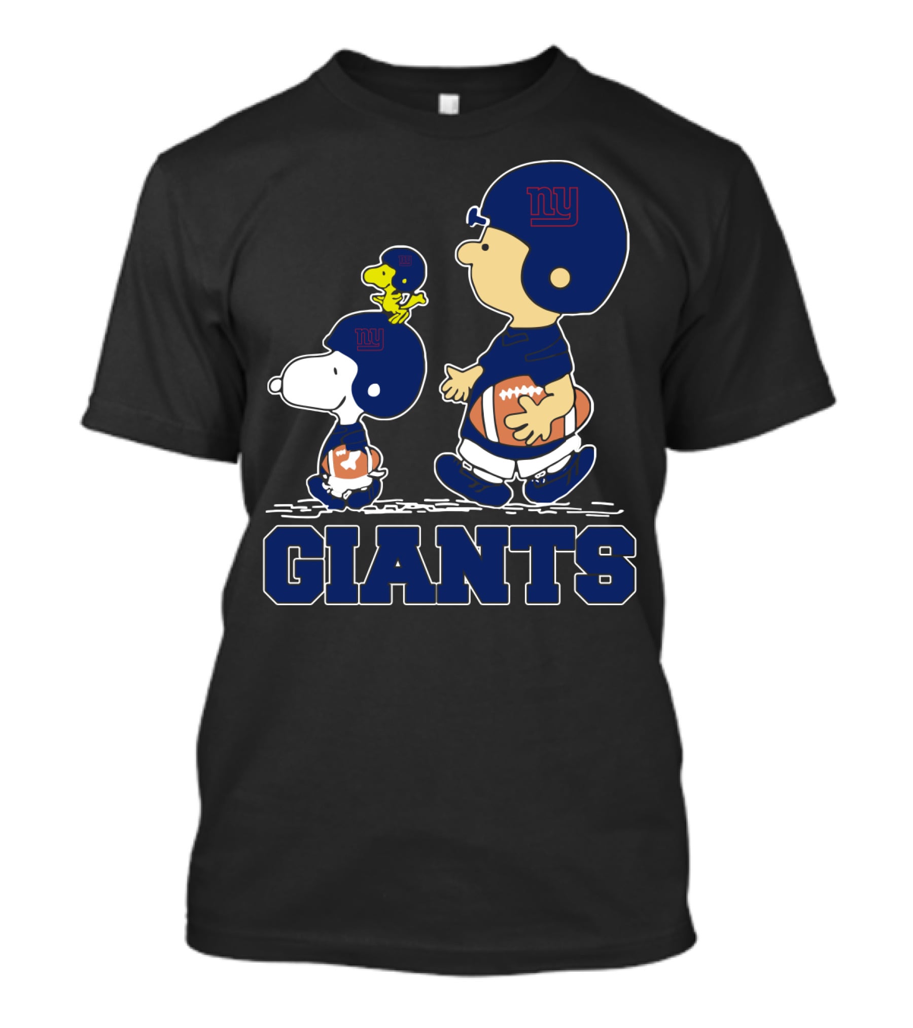 Snoopy Woodstock And Giants Fans Football Helmets T-Shirt