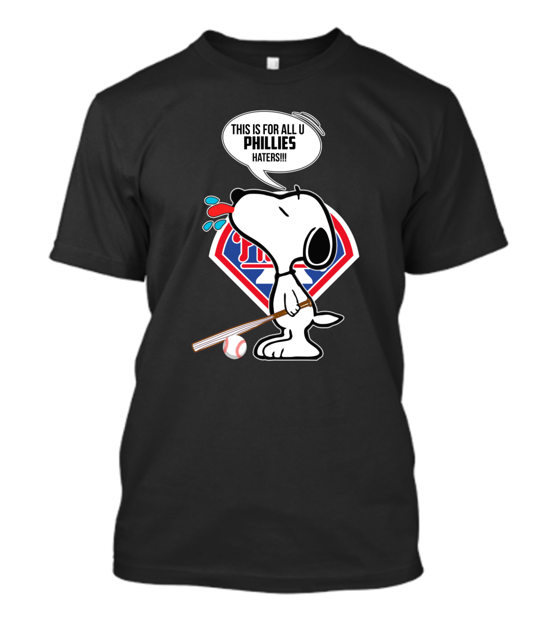 Snoopy This Is For All U Phillies Haters Baseball Fan T-Shirt