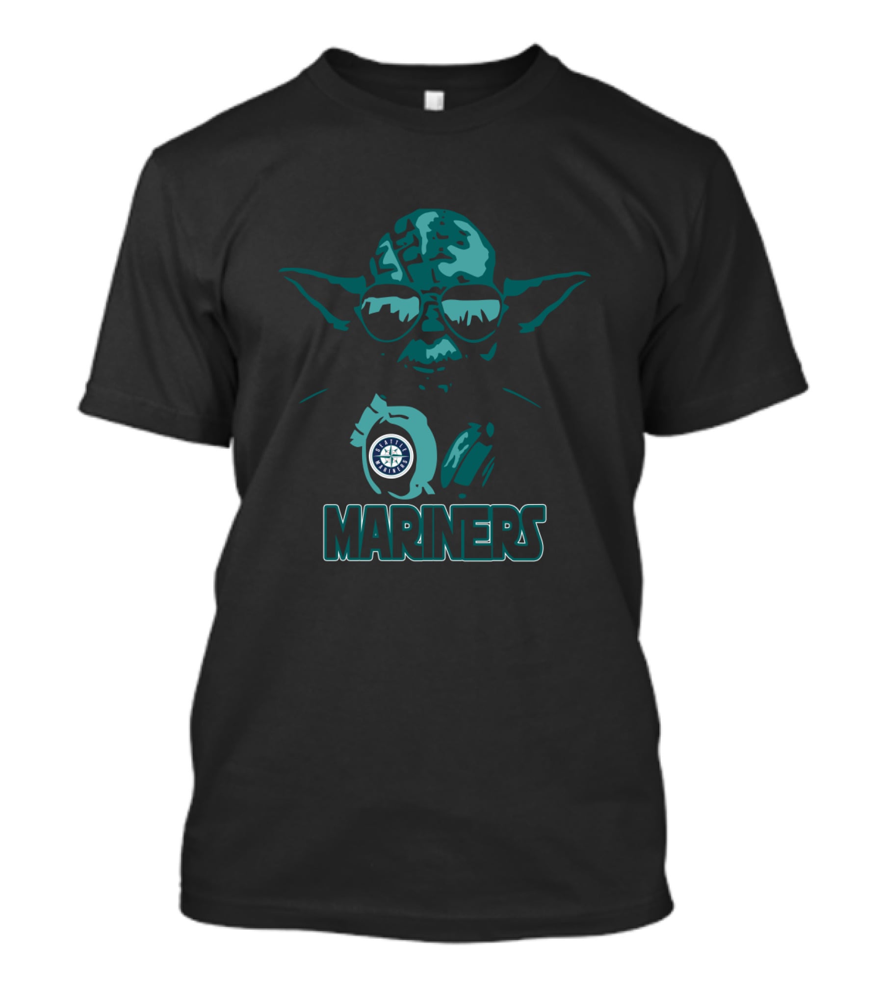 Yoda Mariners Fusion With Seattle Mariners Logo And Star Wars Themes T-Shirt