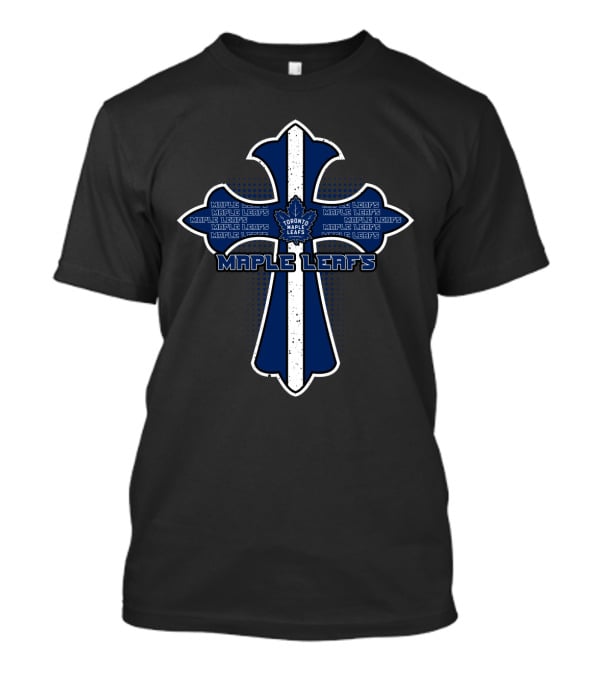 Toronto Maple Leafs Religious Cross Fan Emblem With Maple Leaf Badge T-Shirt