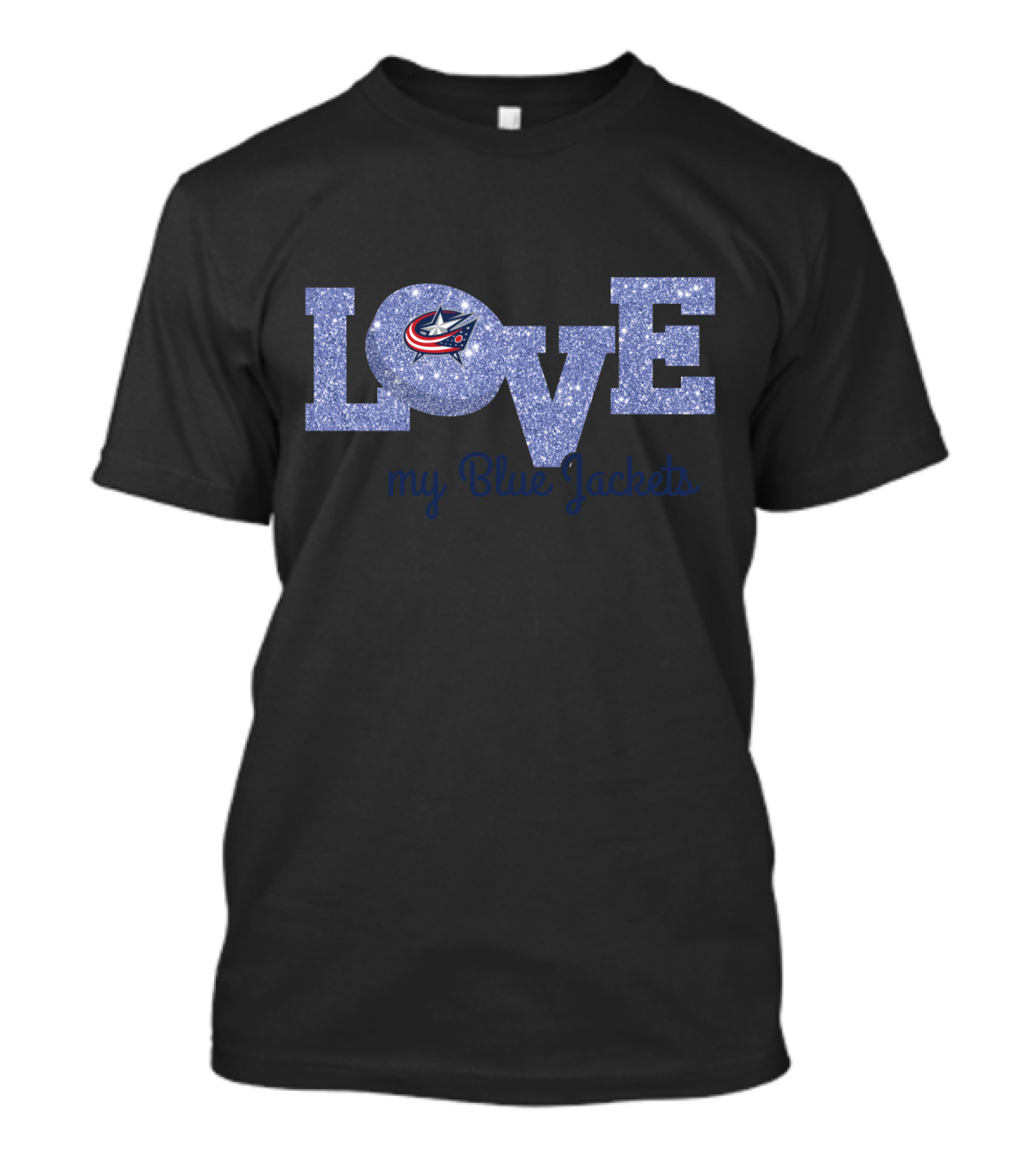 Glitter Love My Blue Jackets Columbus T-Shirt