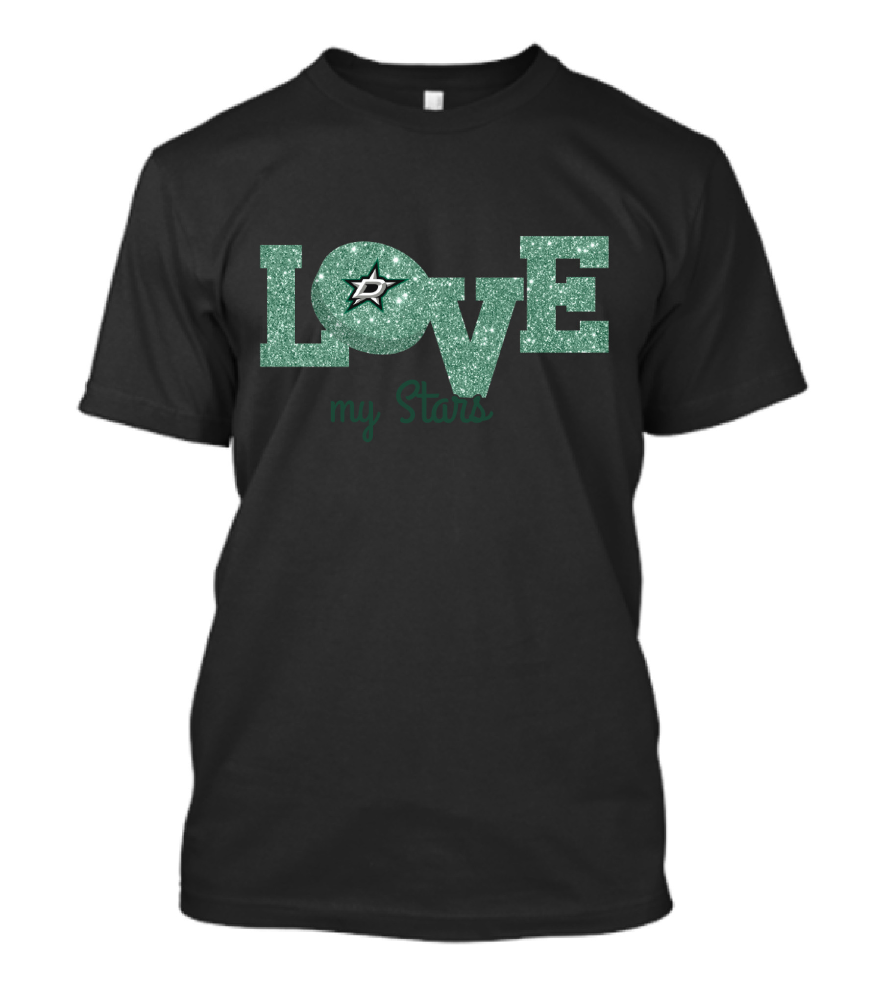 Love My Stars Glitter Dallas Fans Sparkle T-Shirt