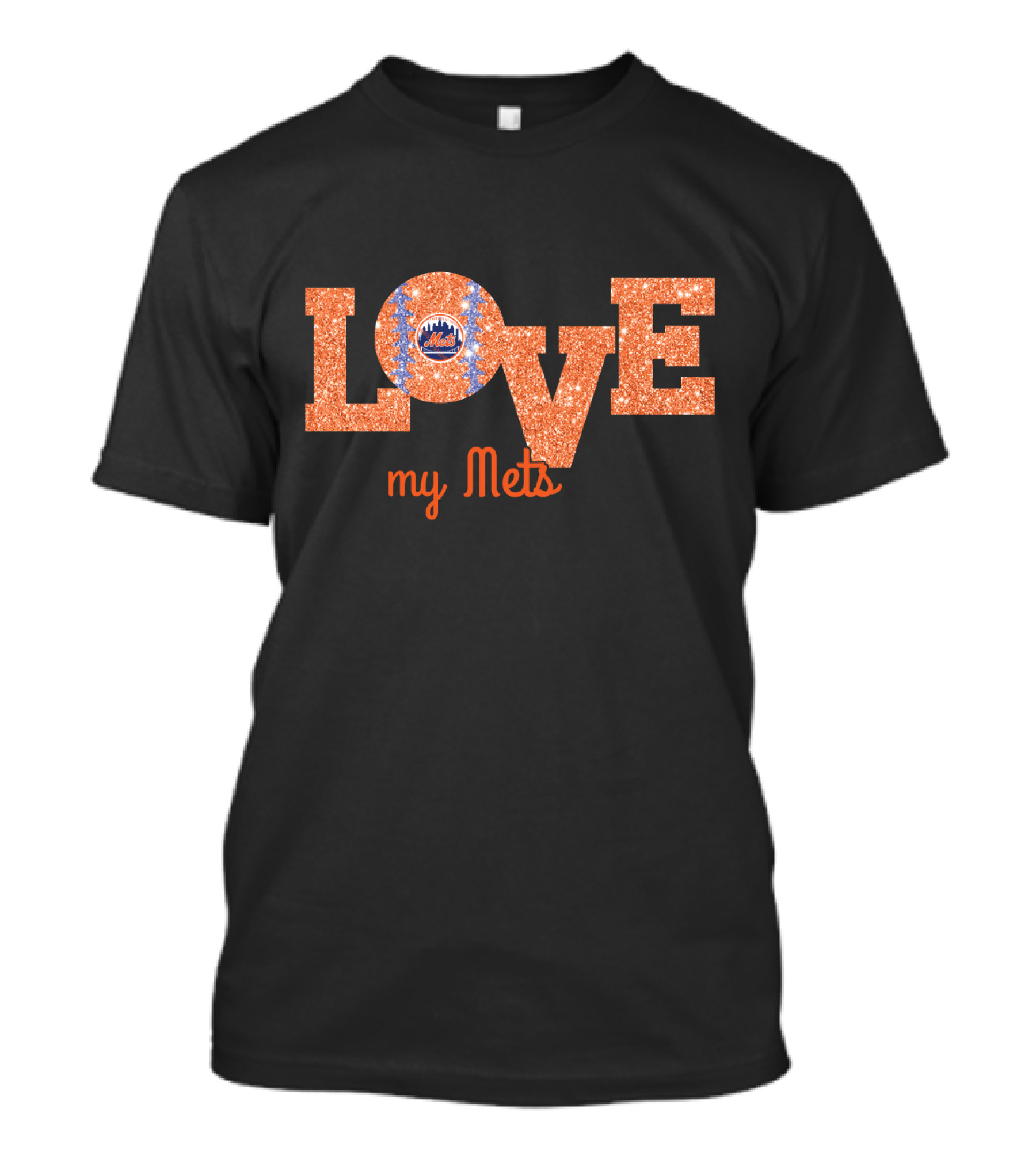 Love My Mets Glitter Design For New York Fans T-Shirt