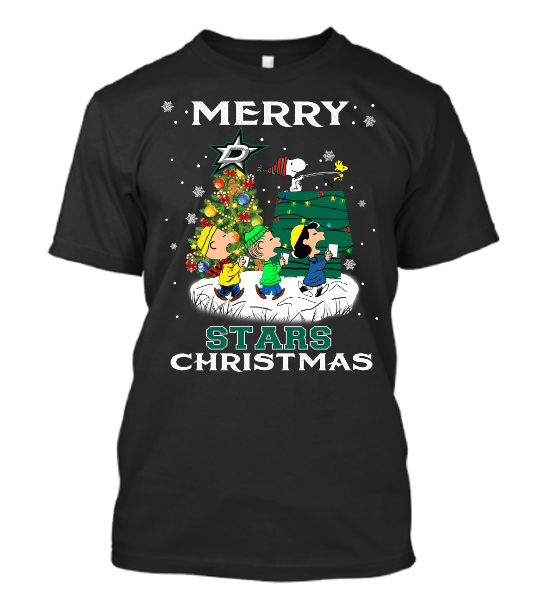 Merry Stars Christmas With Snoopy And Dallas Fans T-Shirt