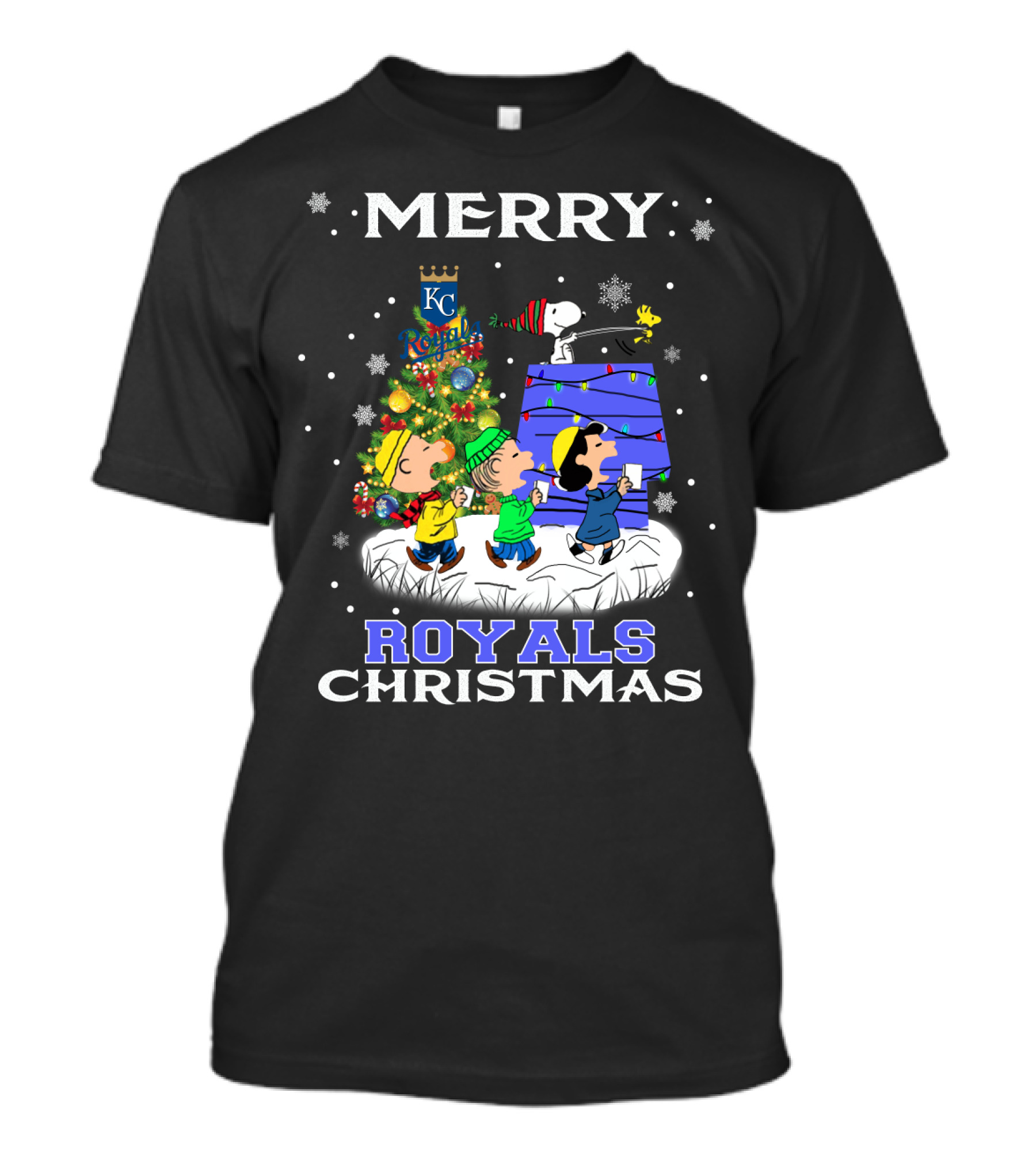 Merry Kansas City Royals Christmas Snoopy Fans T-Shirt