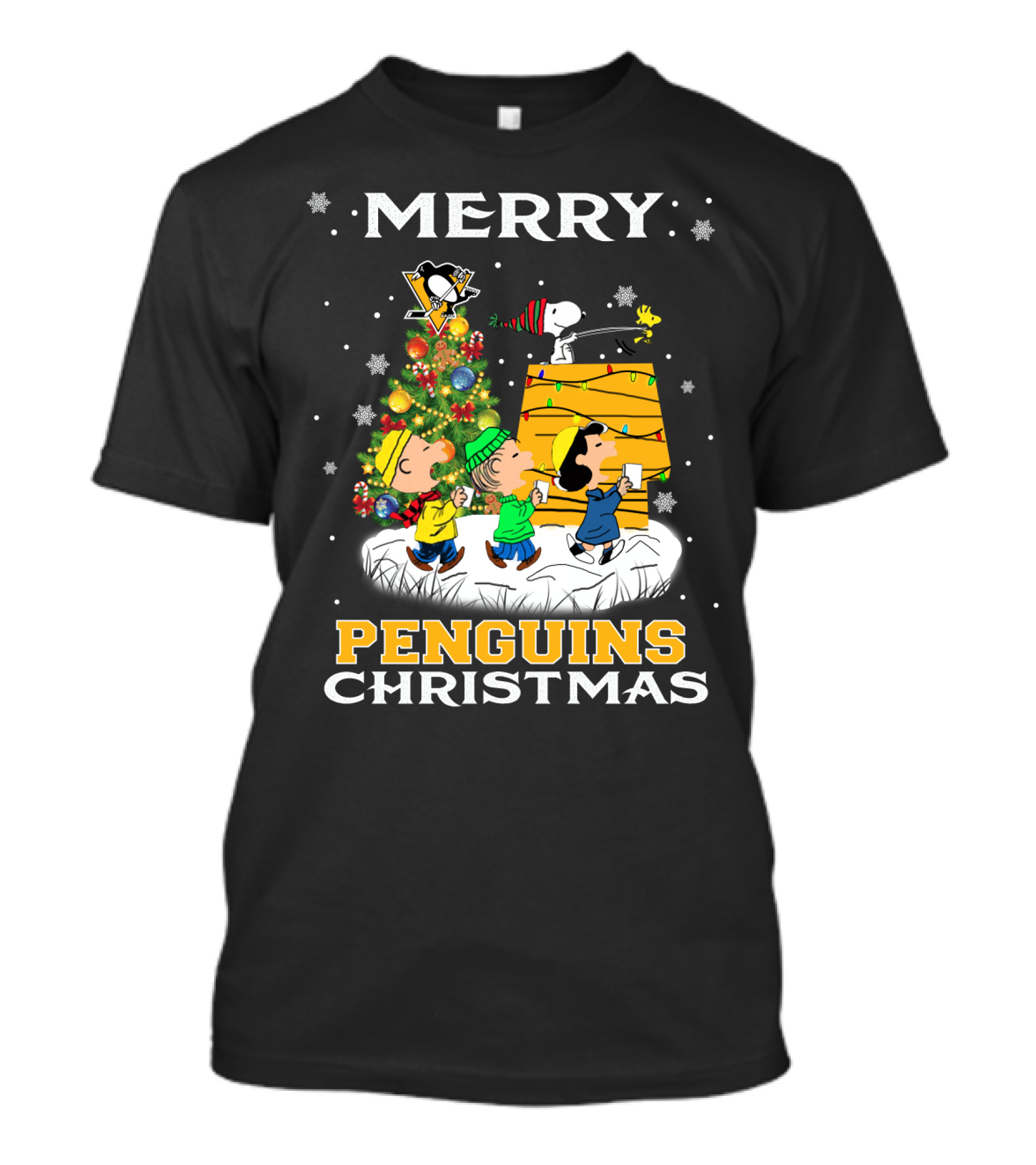 Merry Penguins Christmas Snoopy And Friends Tree T-Shirt