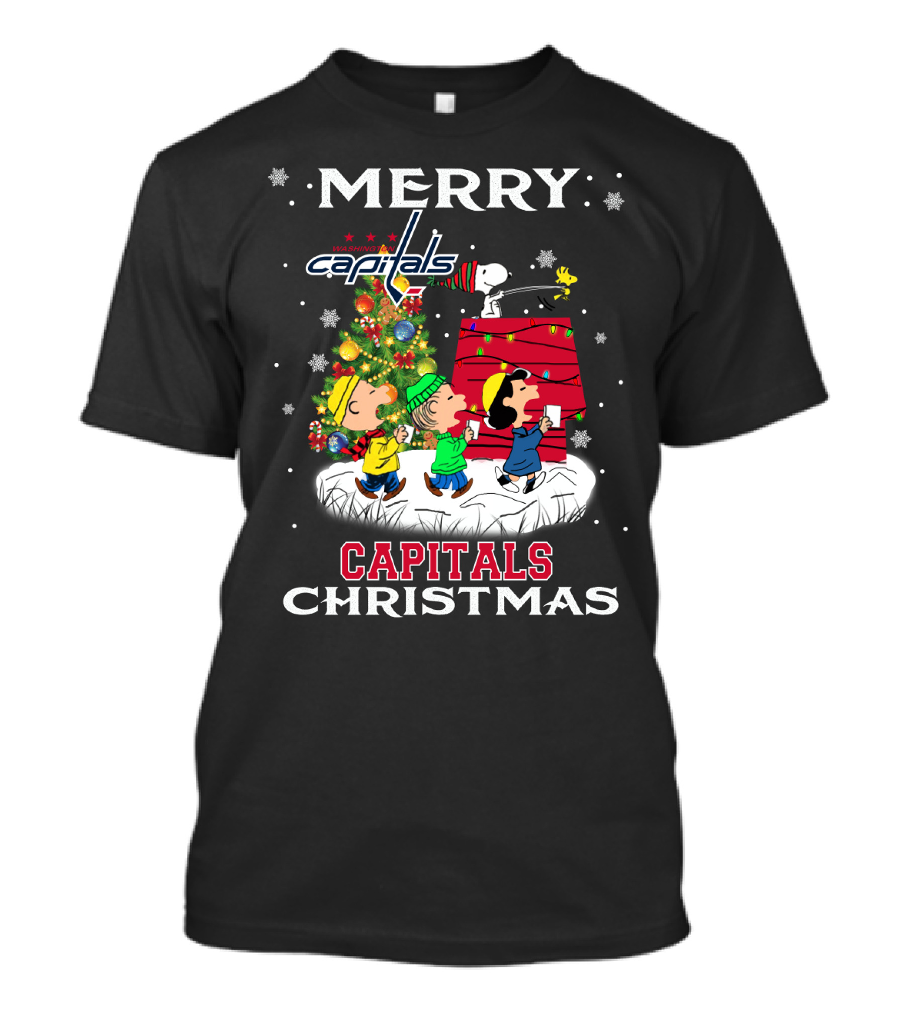 Merry Washington Capitals Christmas Snoopy Peanuts Carolers Holiday Celebration T-Shirt