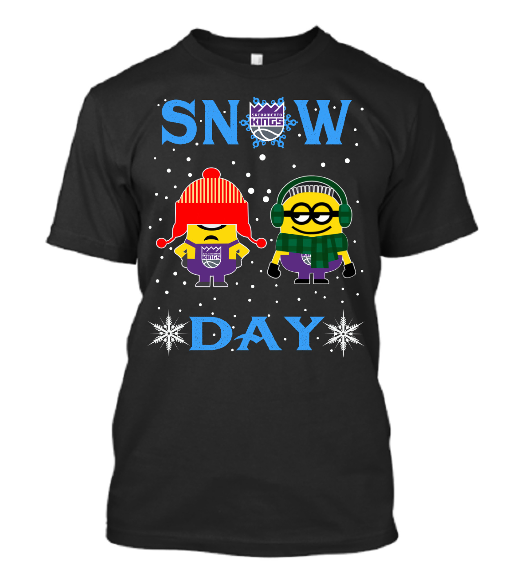 Snow Day Sacramento Kings Minions Fans Winter Fun T-Shirt