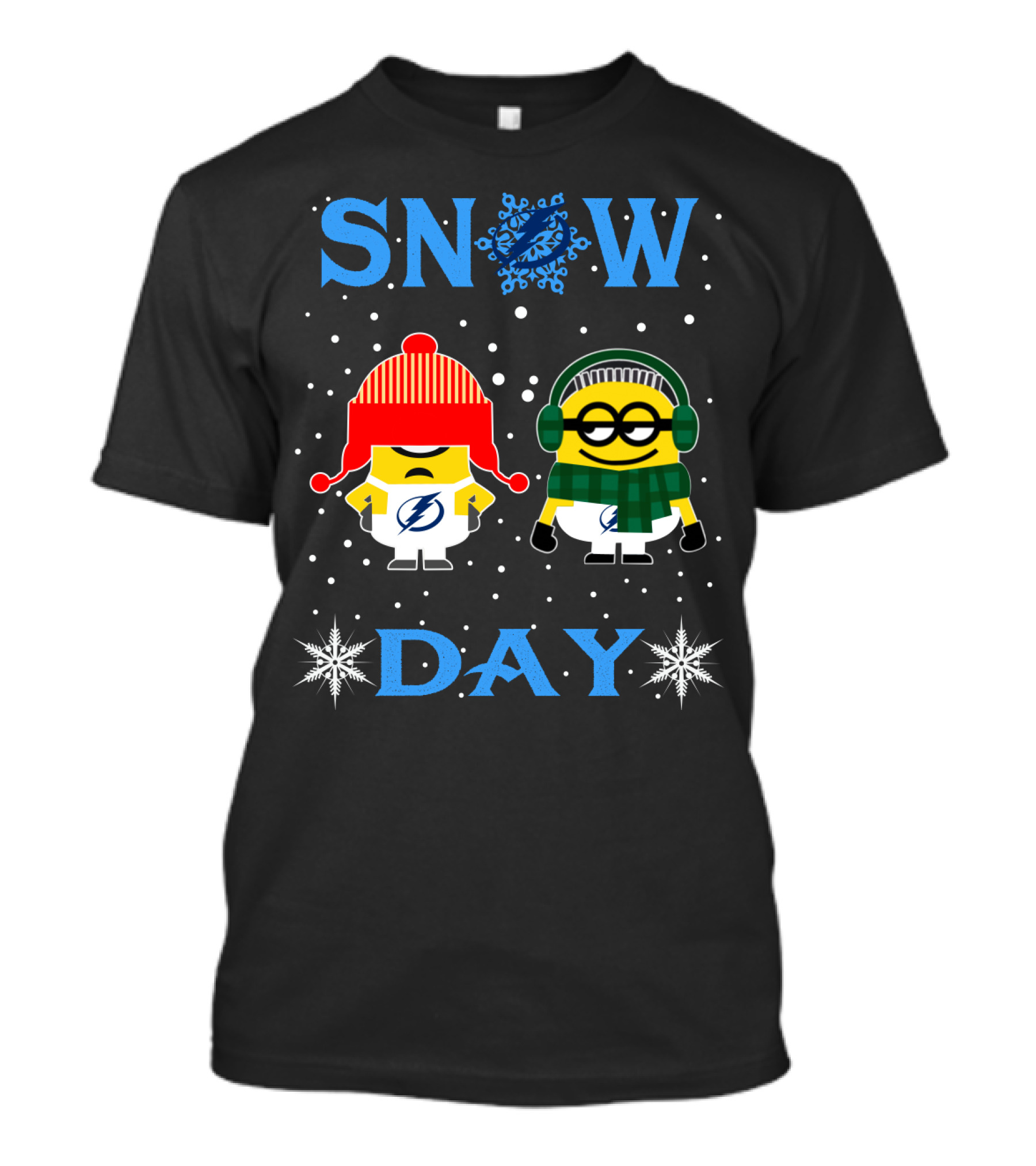 Snow Day Tampa Bay Lightning Minion Winter Fun T-Shirt