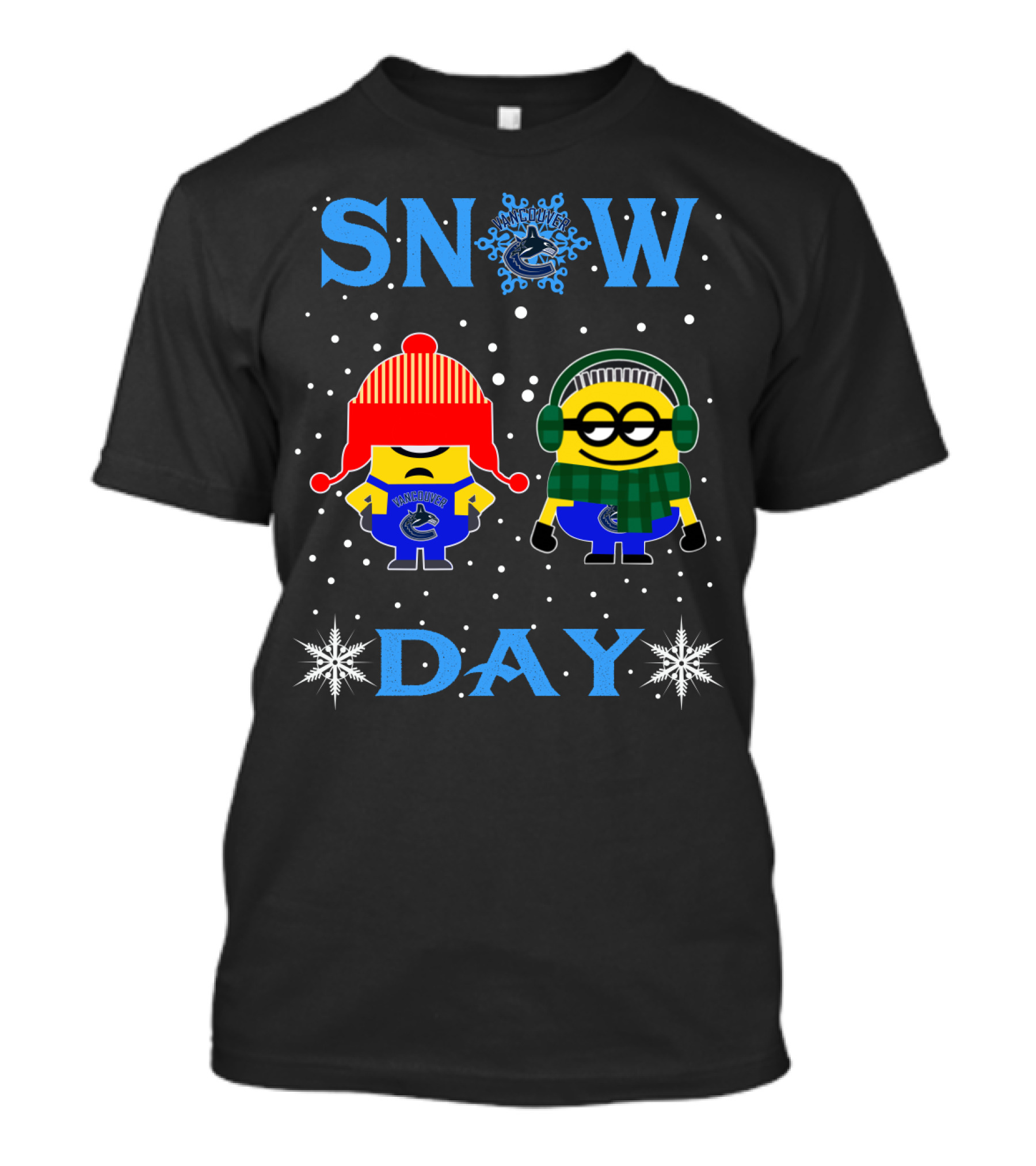 Snow Day Vancouver Canucks Minions Winter Style T-Shirt
