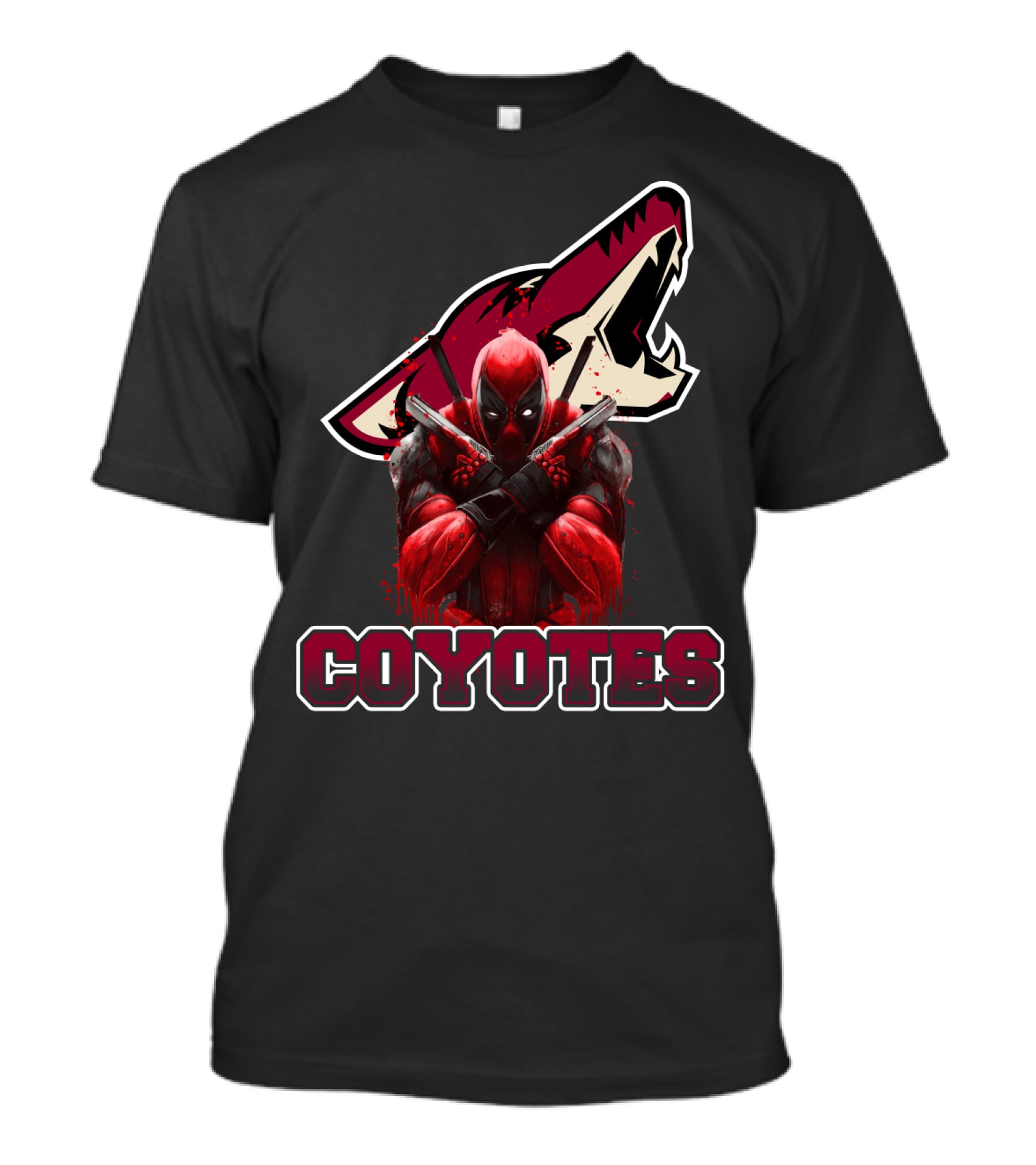 Arizona Coyotes Deadpool Logo Crossover T-Shirt