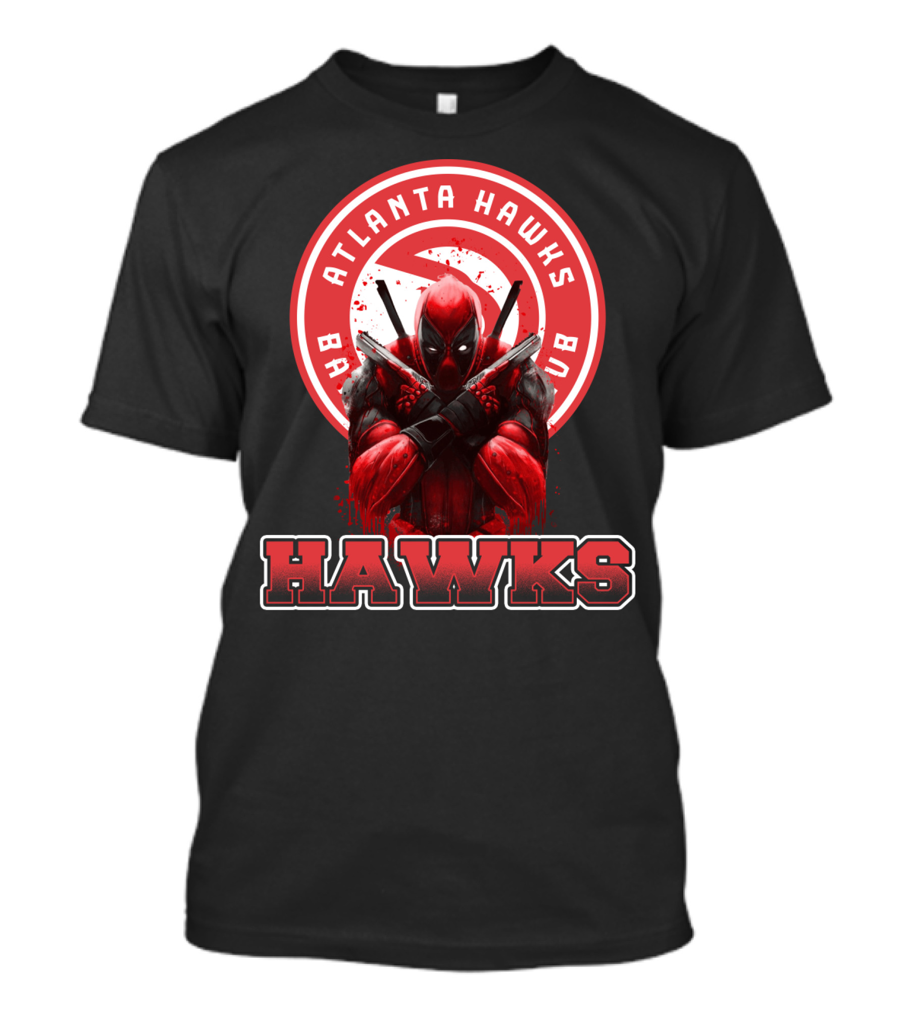 Atlanta Hawks Deadpool Logo Crossover Fan T-Shirt