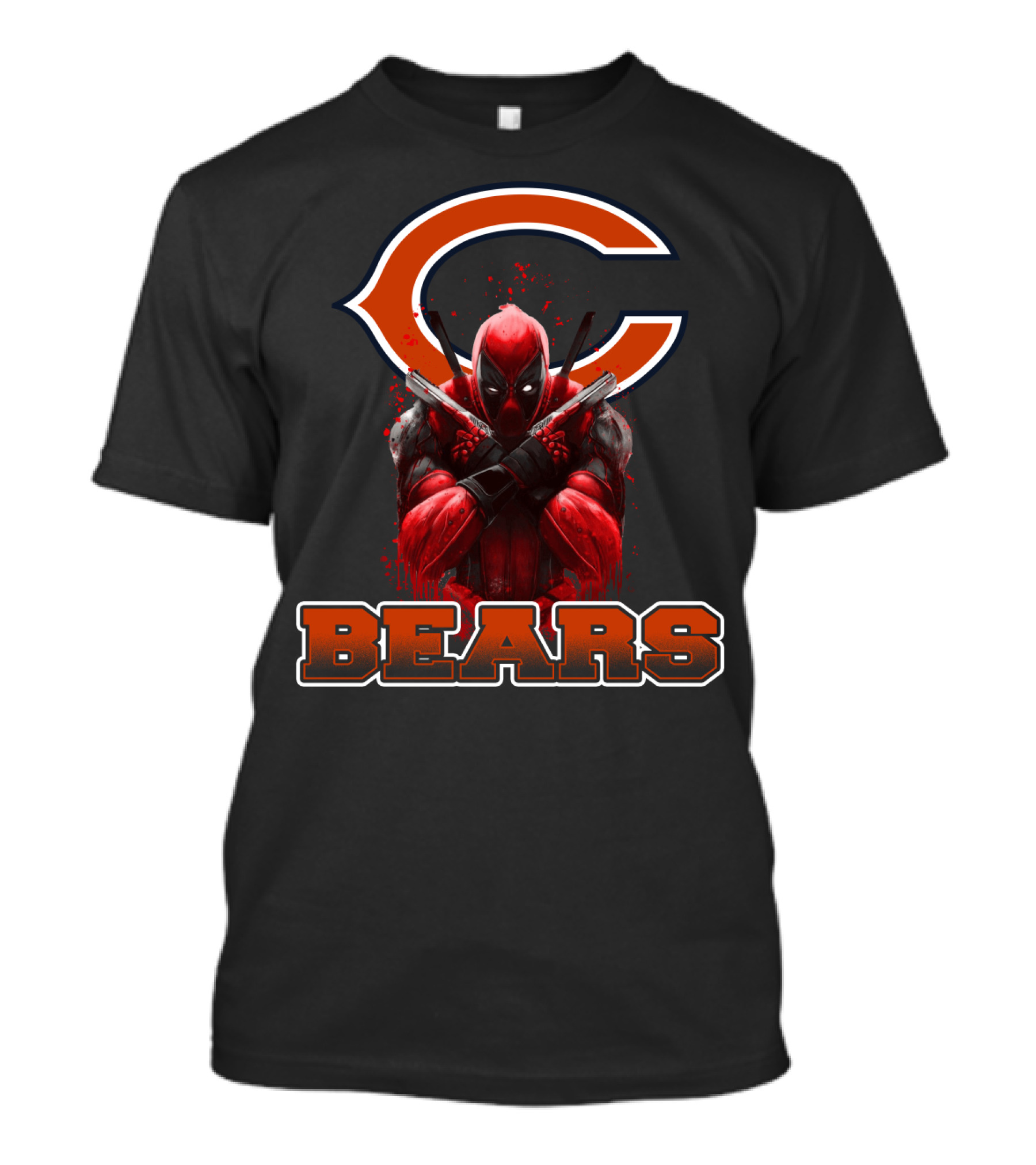 Chicago Bears Deadpool Fans Crossover NFL Comic Fusion T-Shirt