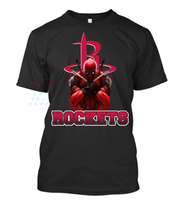 Deadpool Crossed Arms With Houston Rockets Logo Fan T-Shirt