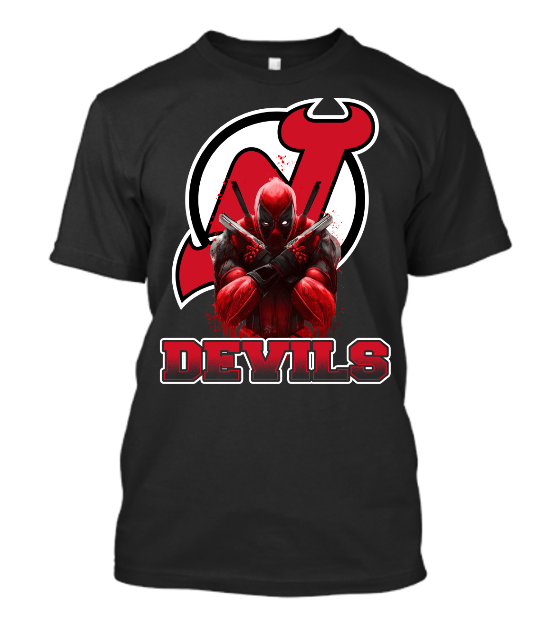 New Jersey Devils And Deadpool Crossover Fans Enthusiast Combo T-Shirt