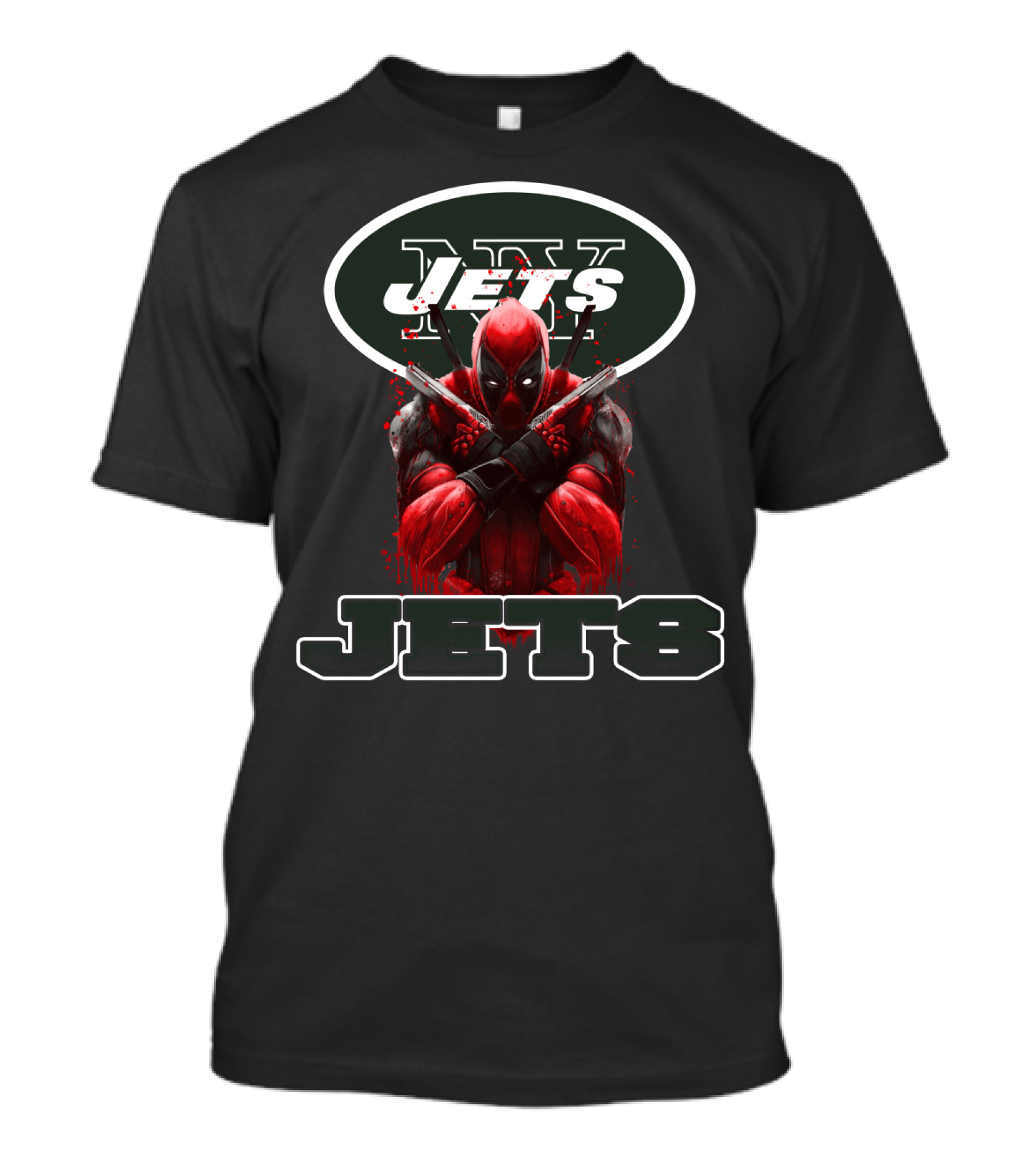 NY Jets Deadpool Crossover Fan Mashup T-Shirt