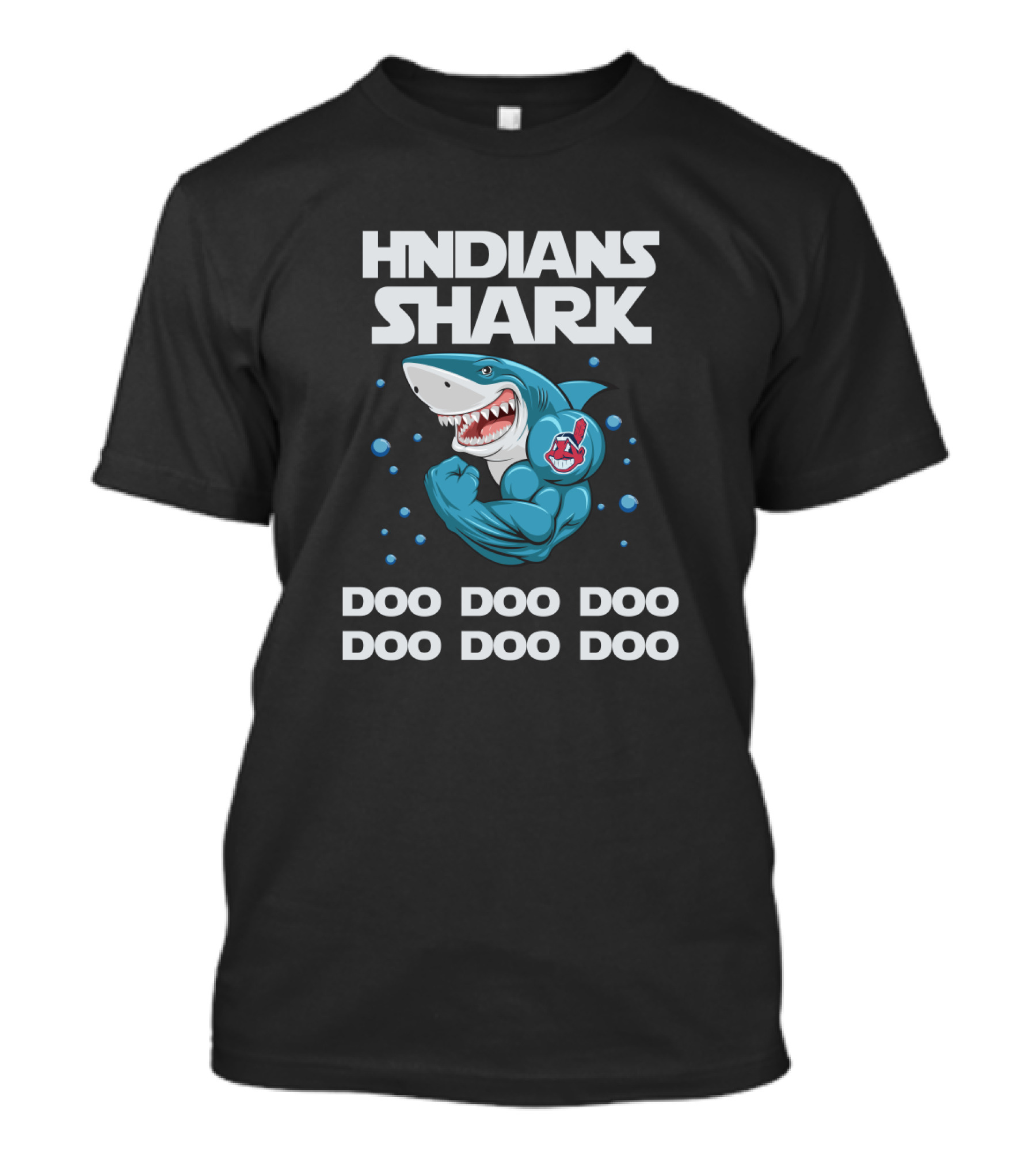 Hndians Shark Doo Doo Doo Mlb Logo-Inspired T-Shirt