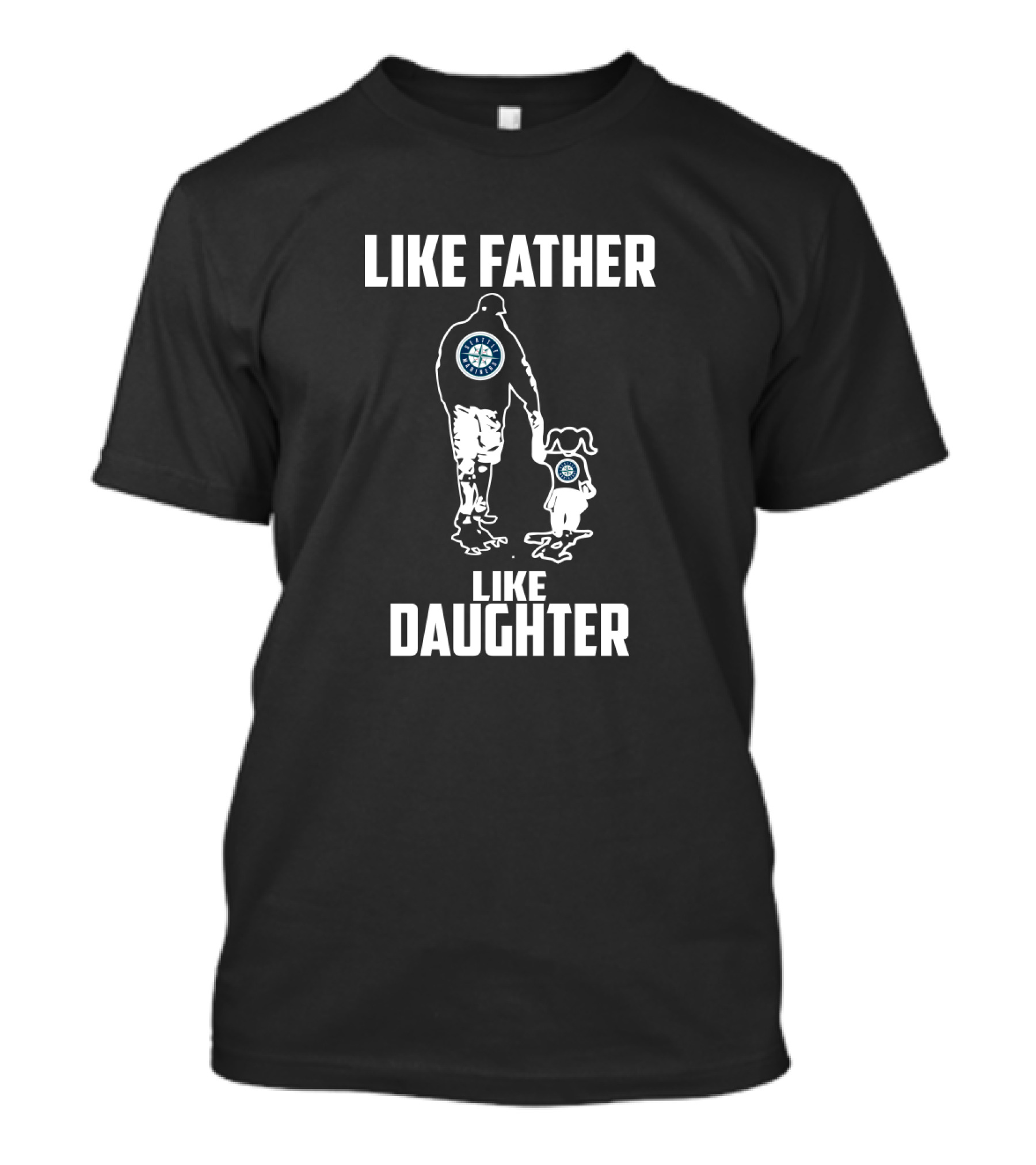 Seattle Mariners Like Father Like Daughter Matching Logo Bond T-Shirt