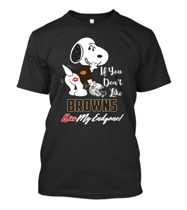 Snoopy If You Don't Like Browns Kiss My Endzone T-Shirt