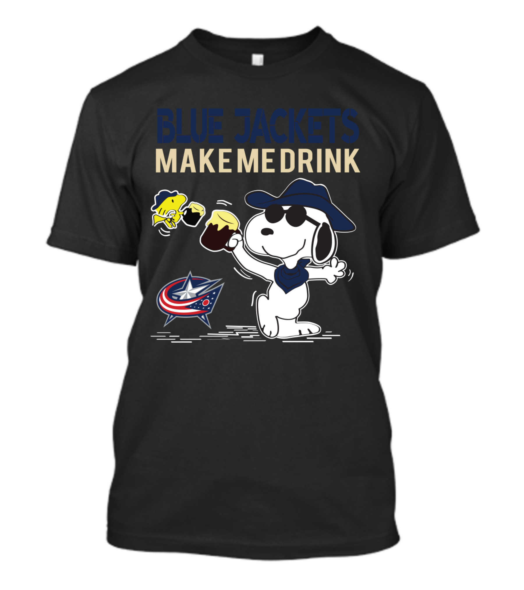 Snoopy Blue Jackets Make Me Drink Columbus Fans T-Shirt